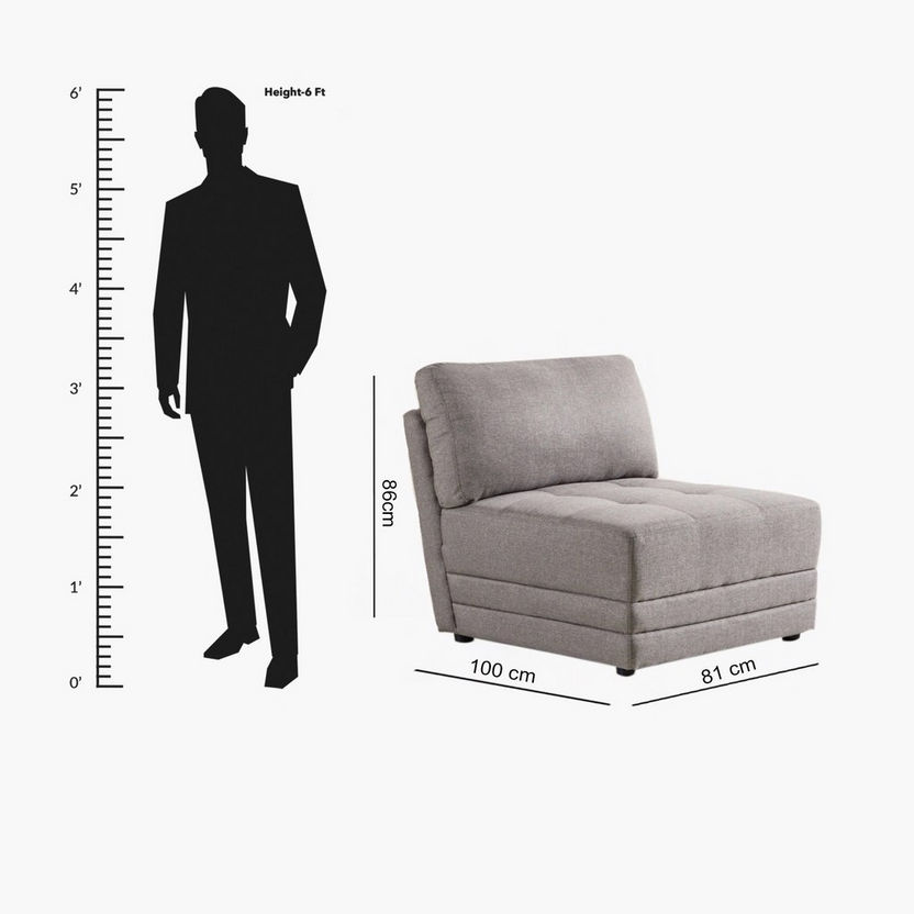 Curvy 1-Seater Armless Fabric Sofa-Modular Sofas-image-13