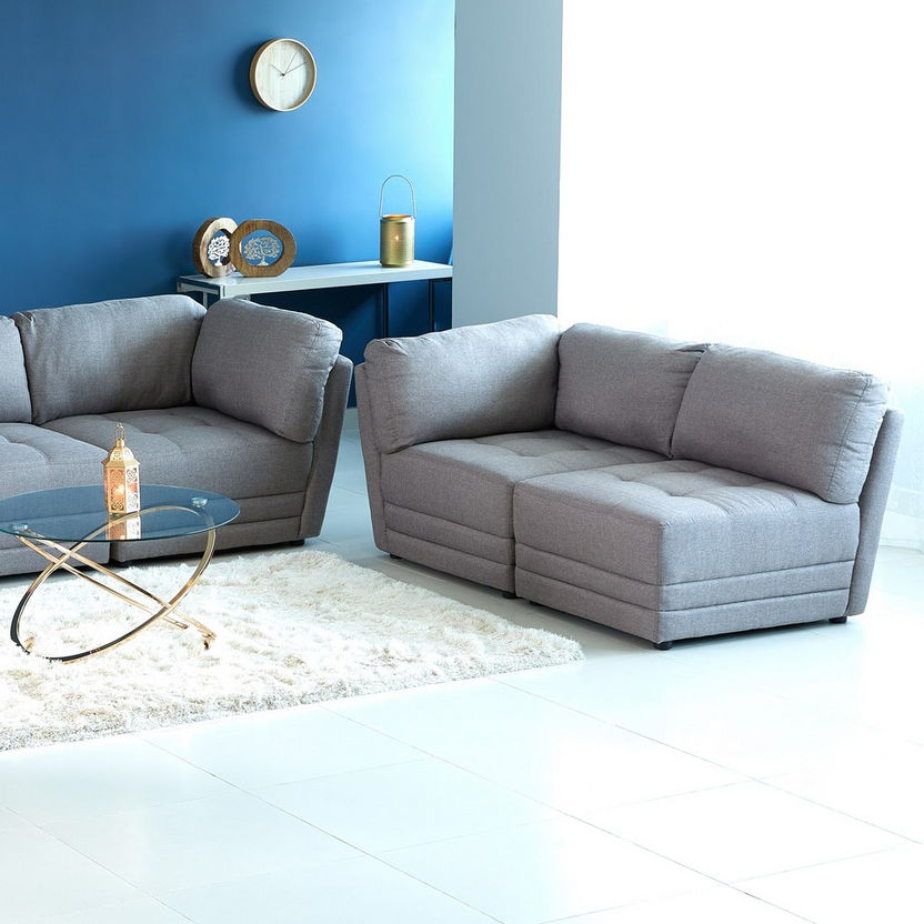 Curvy 1-Seater Armless Fabric Sofa-Modular Sofas-image-2