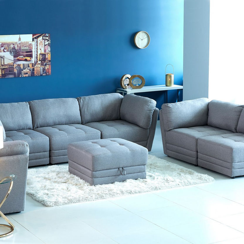 Curvy 1-Seater Armless Fabric Sofa-Modular Sofas-image-4