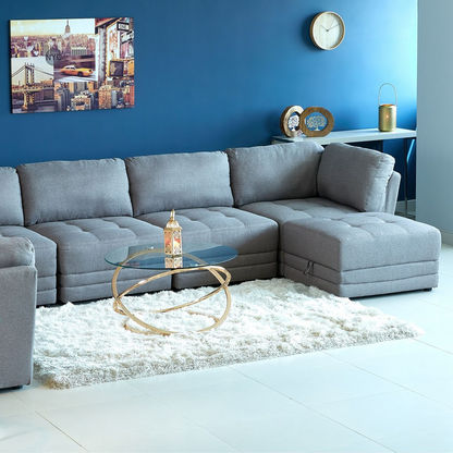 Curvy 1-Seater Armless Fabric Sofa