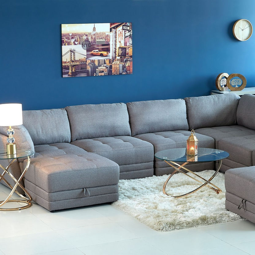 Curvy 1-Seater Armless Fabric Sofa-Modular Sofas-image-7