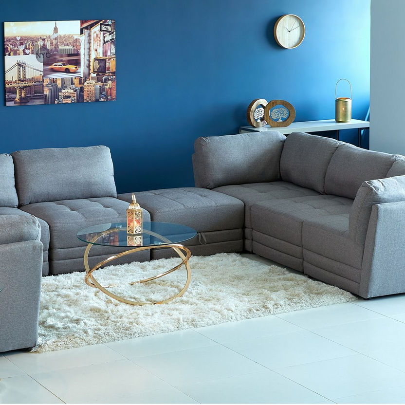 Curvy 1-Seater Armless Fabric Sofa-Modular Sofas-image-8