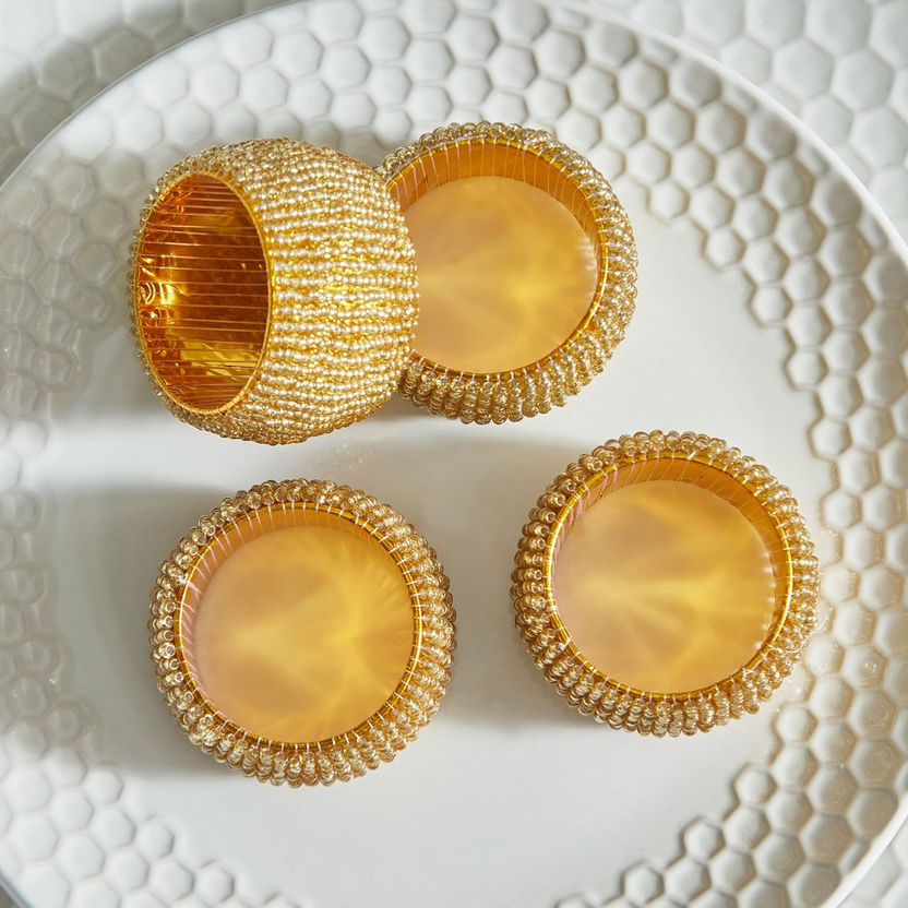 Blaze Embellished Napkin Ring - Set of 4-Table Linens-image-2