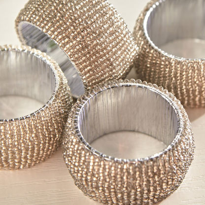Blaze Embellished Napkin Ring - Set of 4-Table Linens-image-3