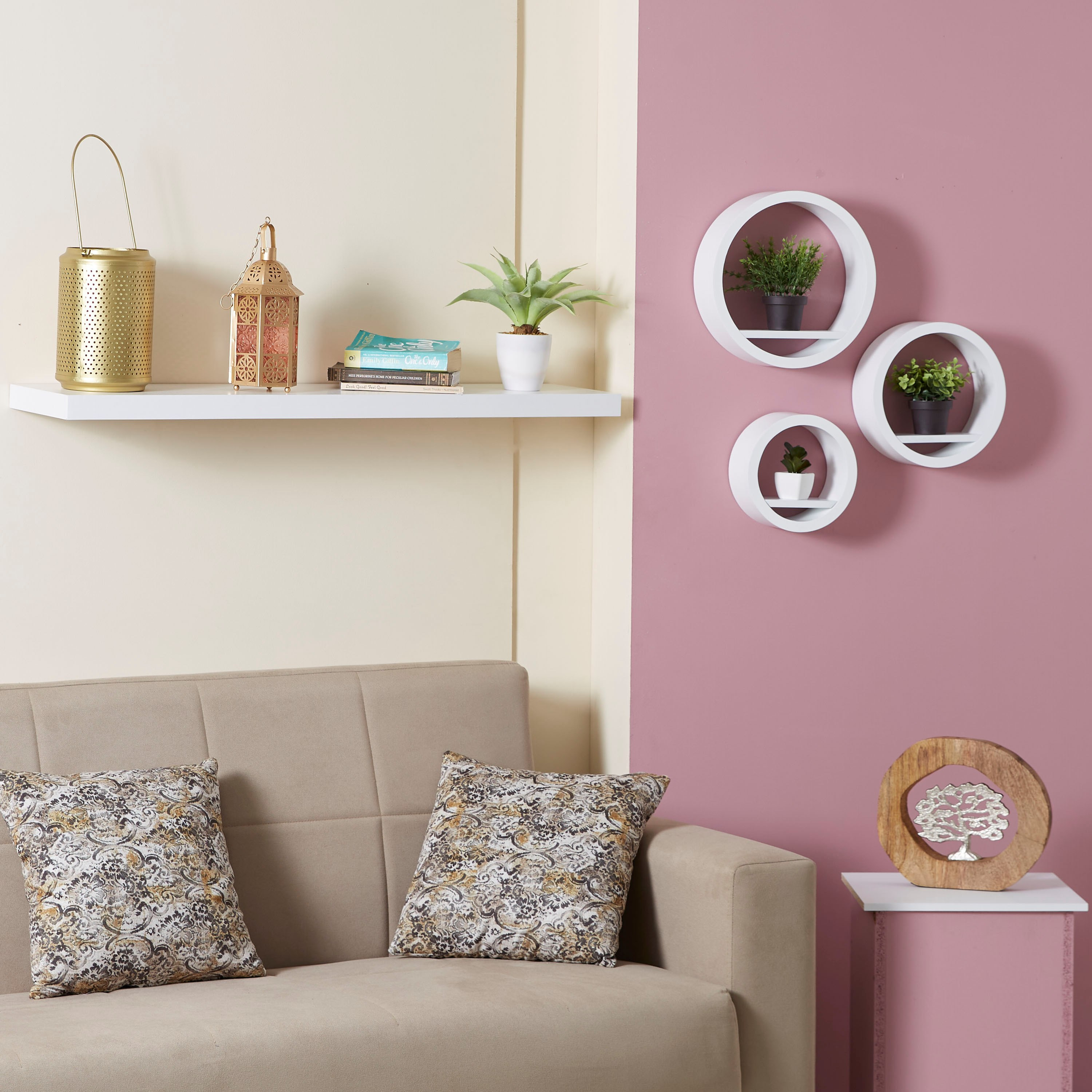 طقم رف حائط مستدير 3 قطع من ألوان-hbxfurniture-mediaunitsandstorage-wallshelves-image-5