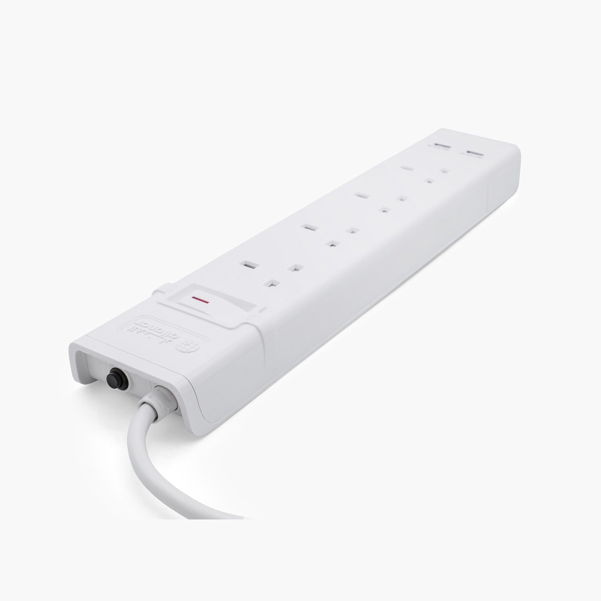 سلك تمديد 13A مع كابل 3 متر ومنفذي يو إس بي - 39x7x3.5 سم-hbxbedroom-lighting-lightingaccessories-image-2