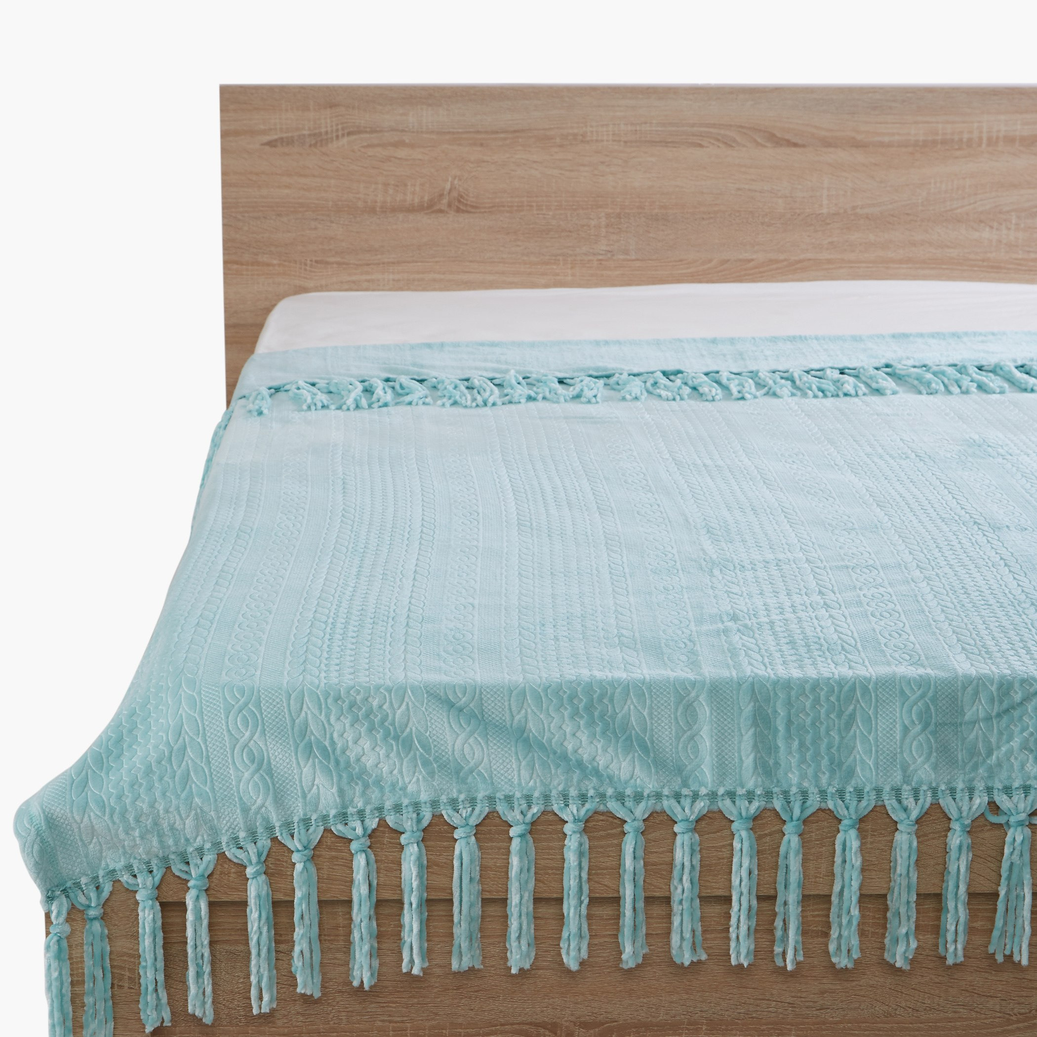 Textured Plush Micro Flannel Throw with Tassel Detail - 130x180 cm-hbxhomeware-hbxbedroom-image-1