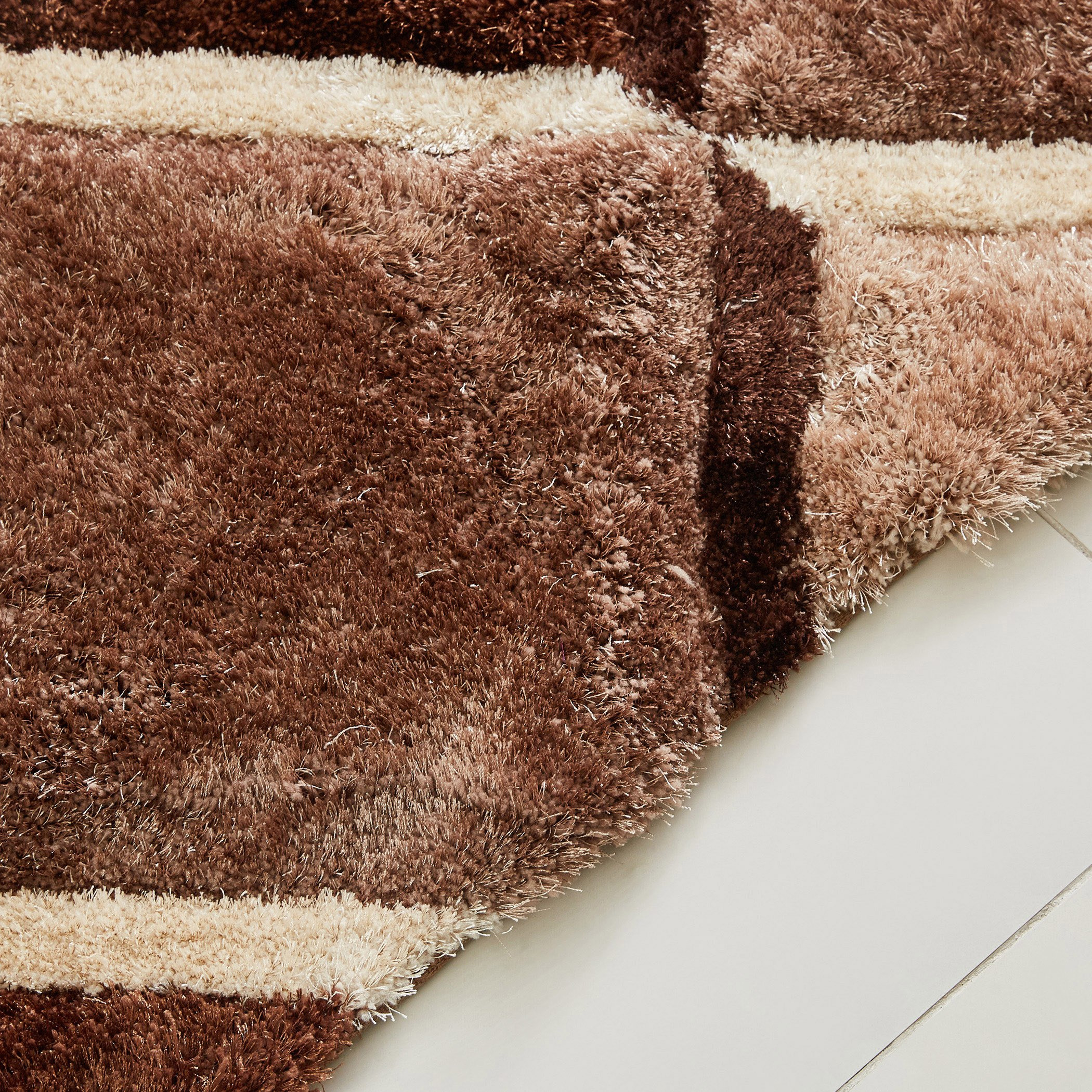 Rhombus 3D Textured Shaggy Rug - 160x230 cm-hbxdecorandfurnishings-floorcoverings-rugs-image-3
