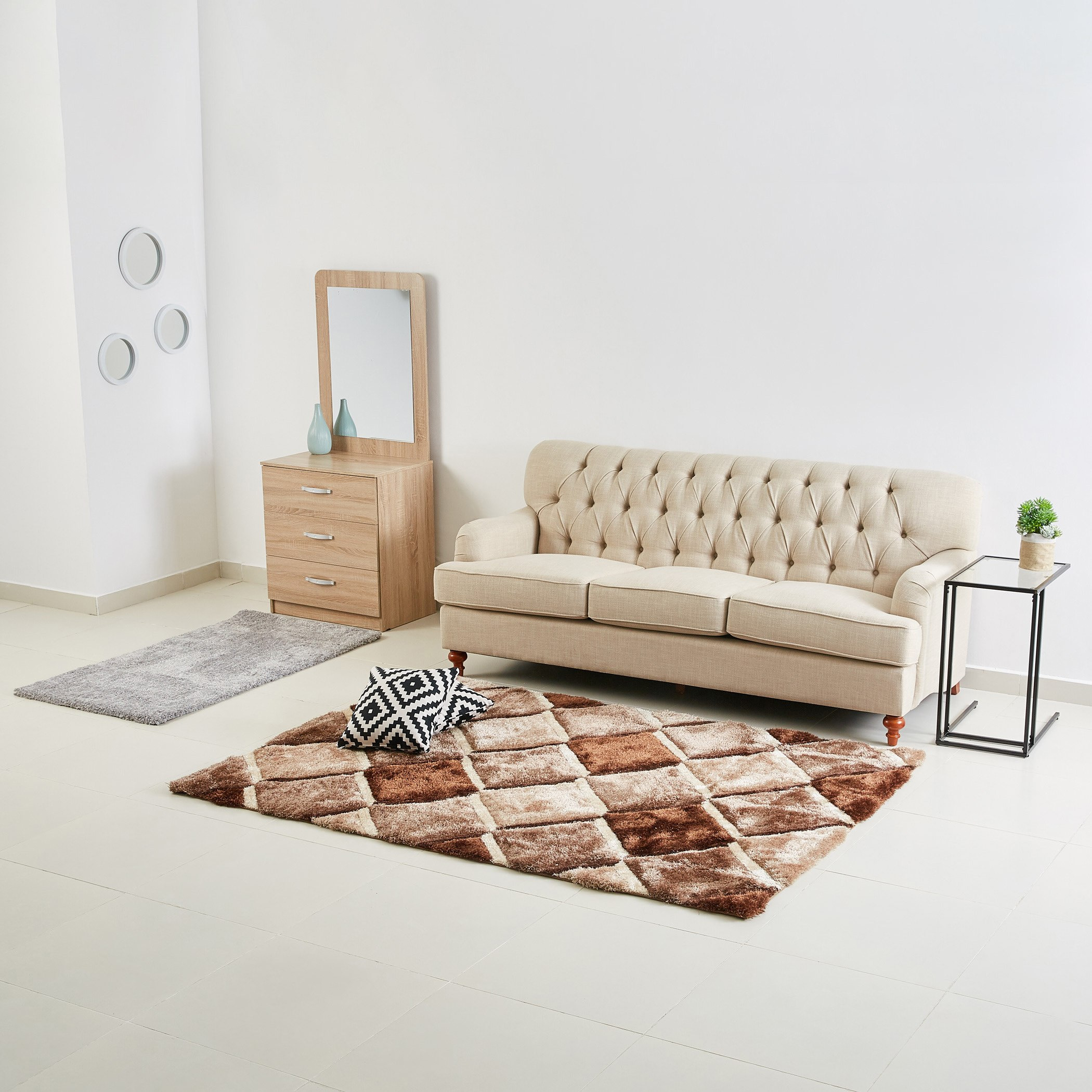 Rhombus 3D Textured Shaggy Rug - 160x230 cm-hbxdecorandfurnishings-floorcoverings-rugs-image-4