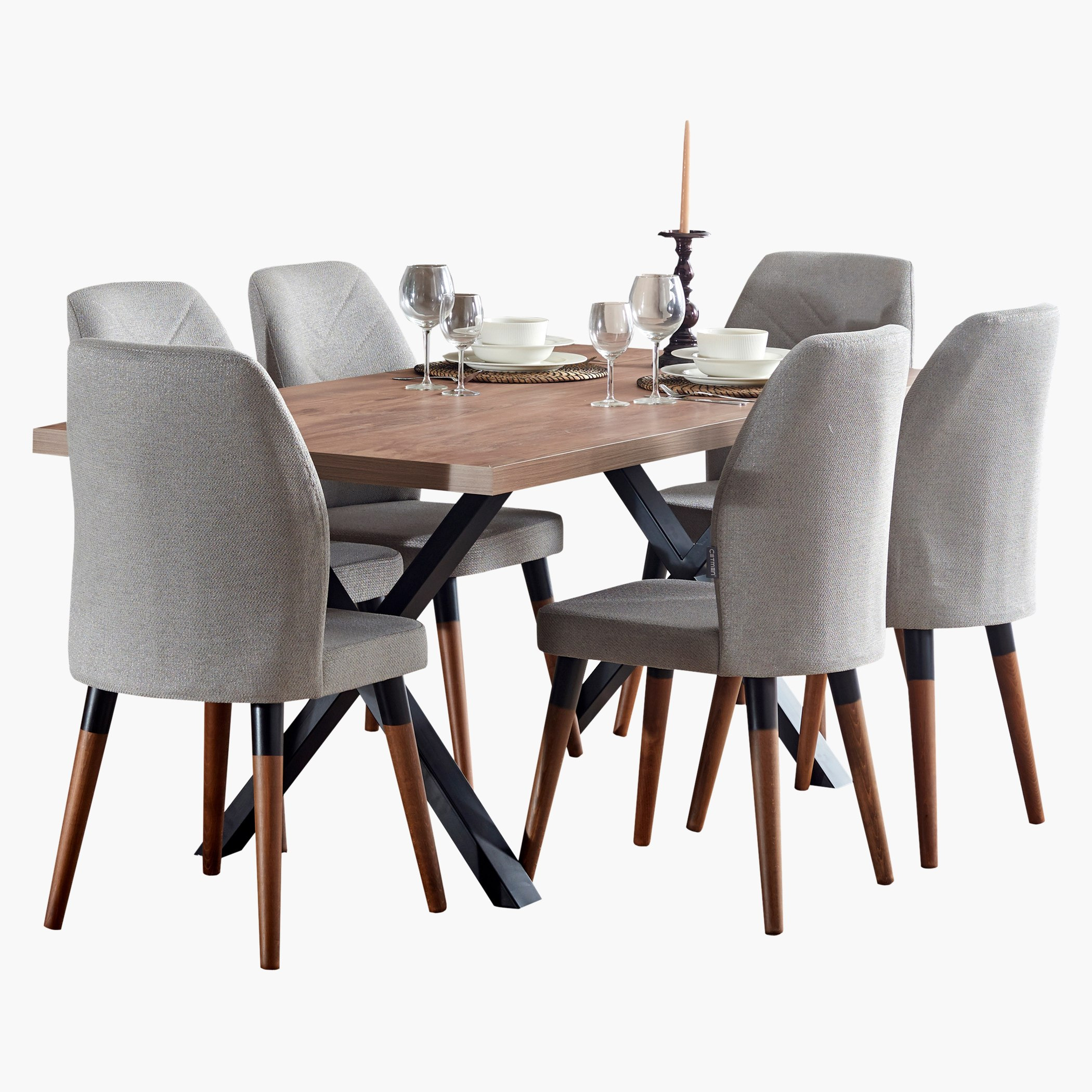طقم سفرة 6 مقاعد من سانتياجو-hbxfurniture-diningtablesandsets-diningsets-sixseater-image-2