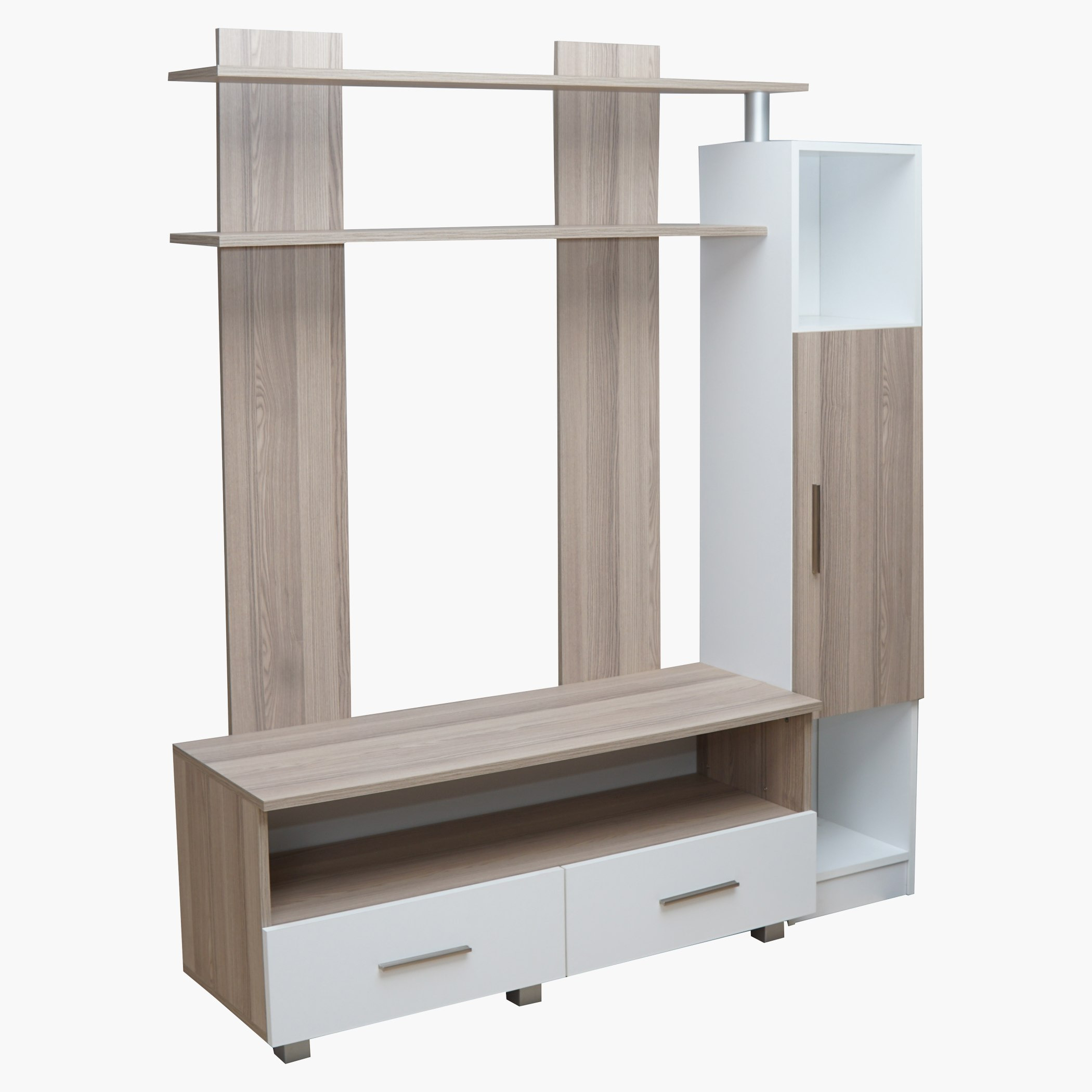 وحدة حائط مطفيّة بباب ودرجين من تريا-hbxlivingroom-mediaunitsandstorage-wallunits-image-1