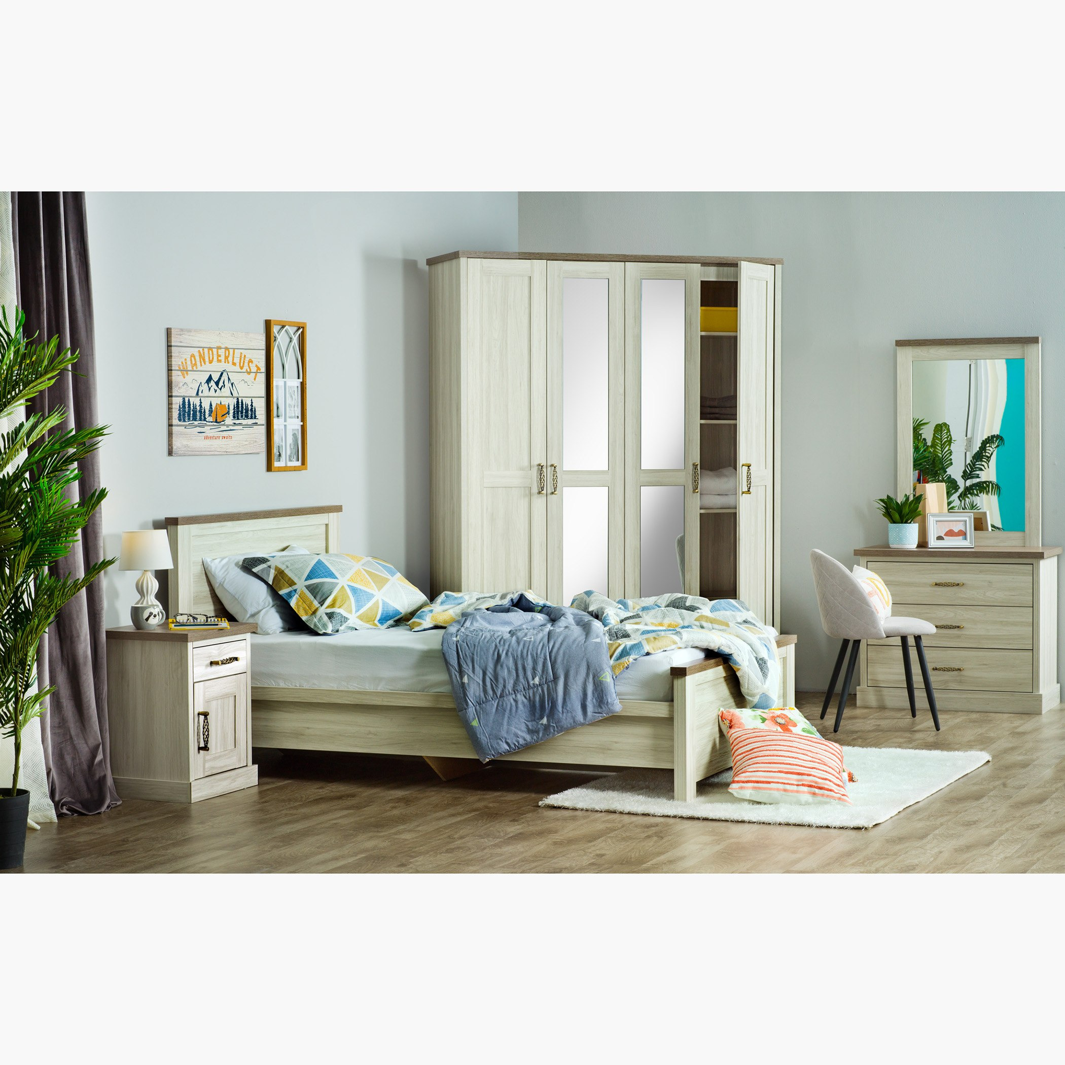 خزانة ملابس بـ4 أبواب مع مرآتين من أنجيليك-hbxfurniture-wardrobes-image-12