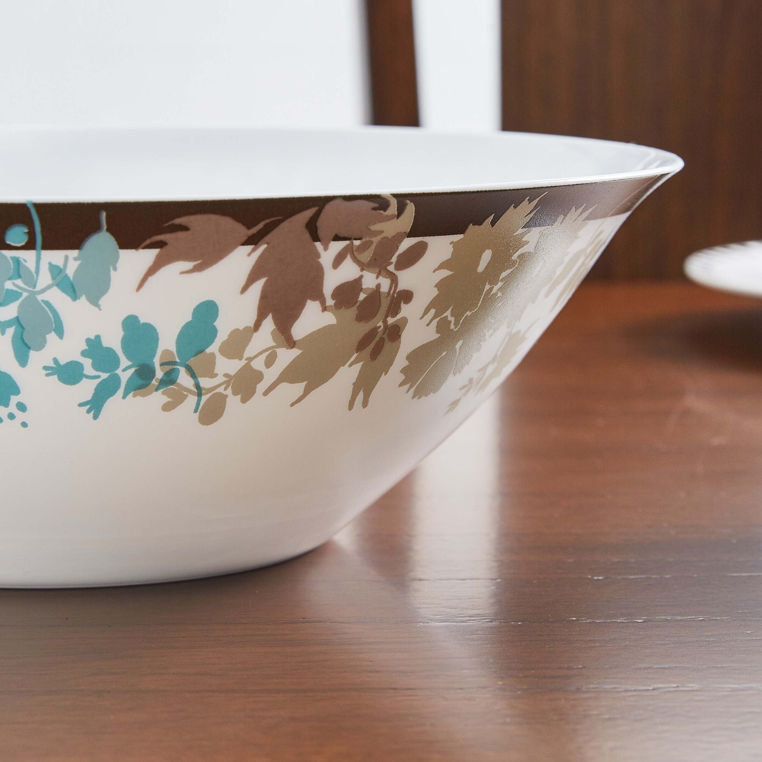 Foliage Printed Salad Bowl - 27 cm-hbxdecorandfurnishings-tabletop-crockery-image-2