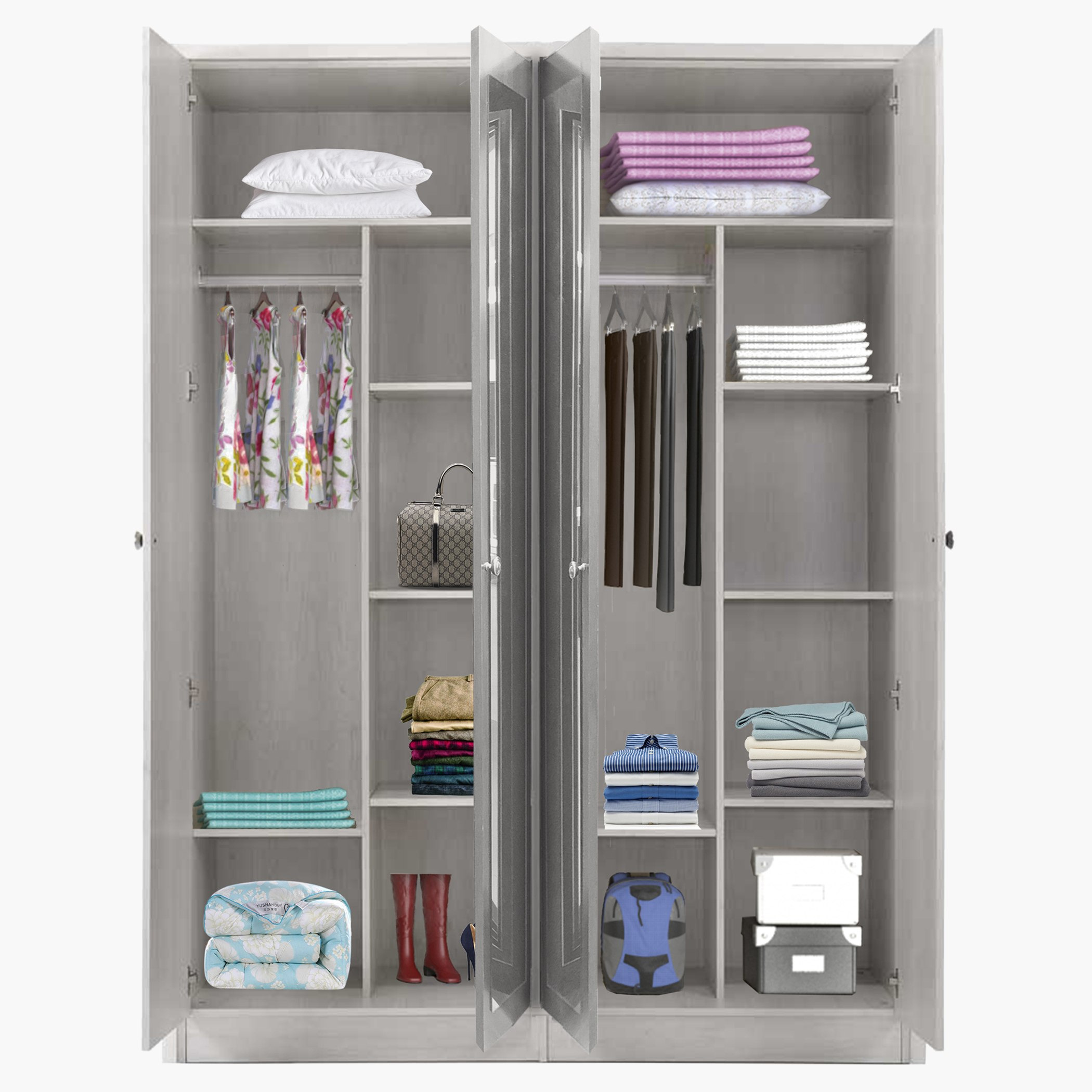 خزانة ملابس 4 أبواب مع مرآة - مونتويا من موڤو-hbxfurniture-wardrobes-image-4