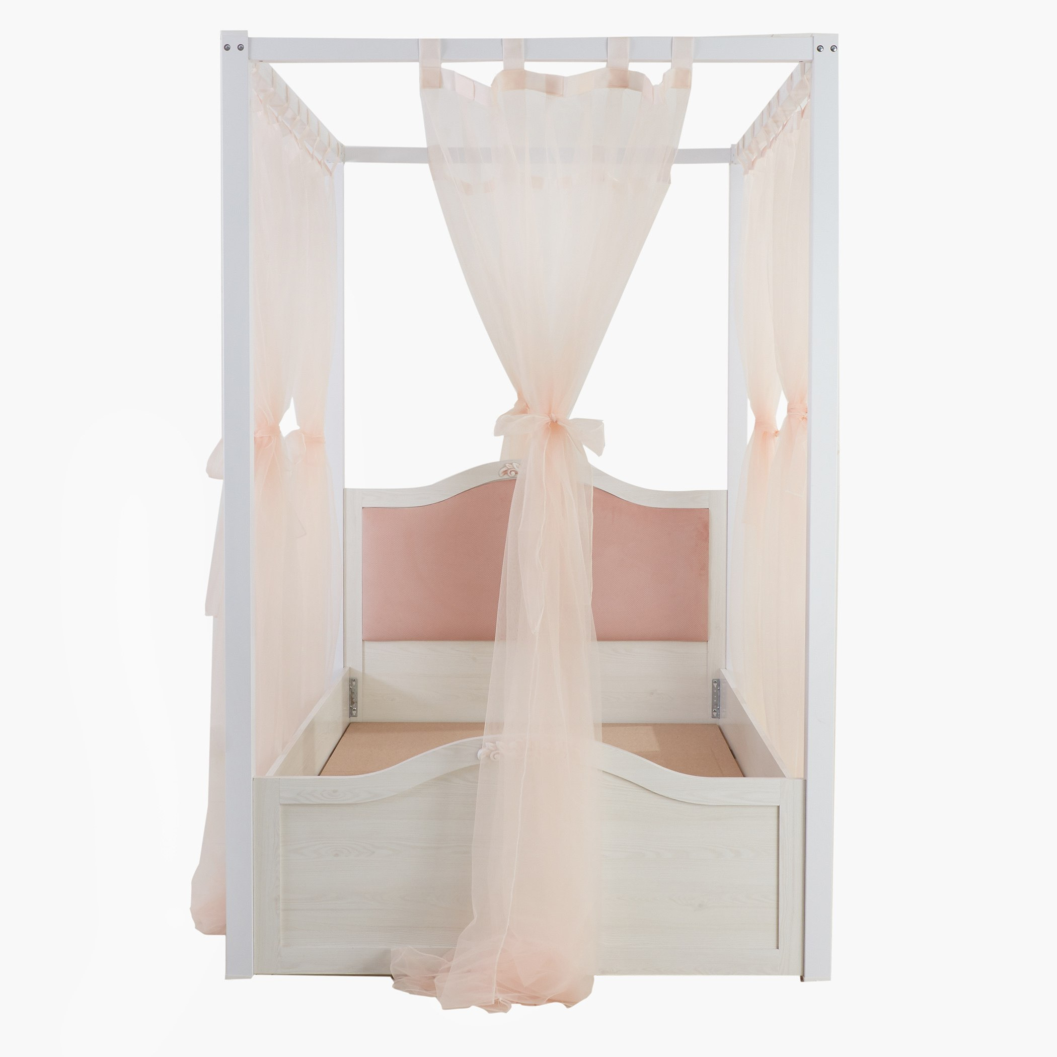 Ariena Twin Poster Bed with Curtains - 120x200 cm-hbxbedroom-bedsandbedsets-beds-twin-image-3