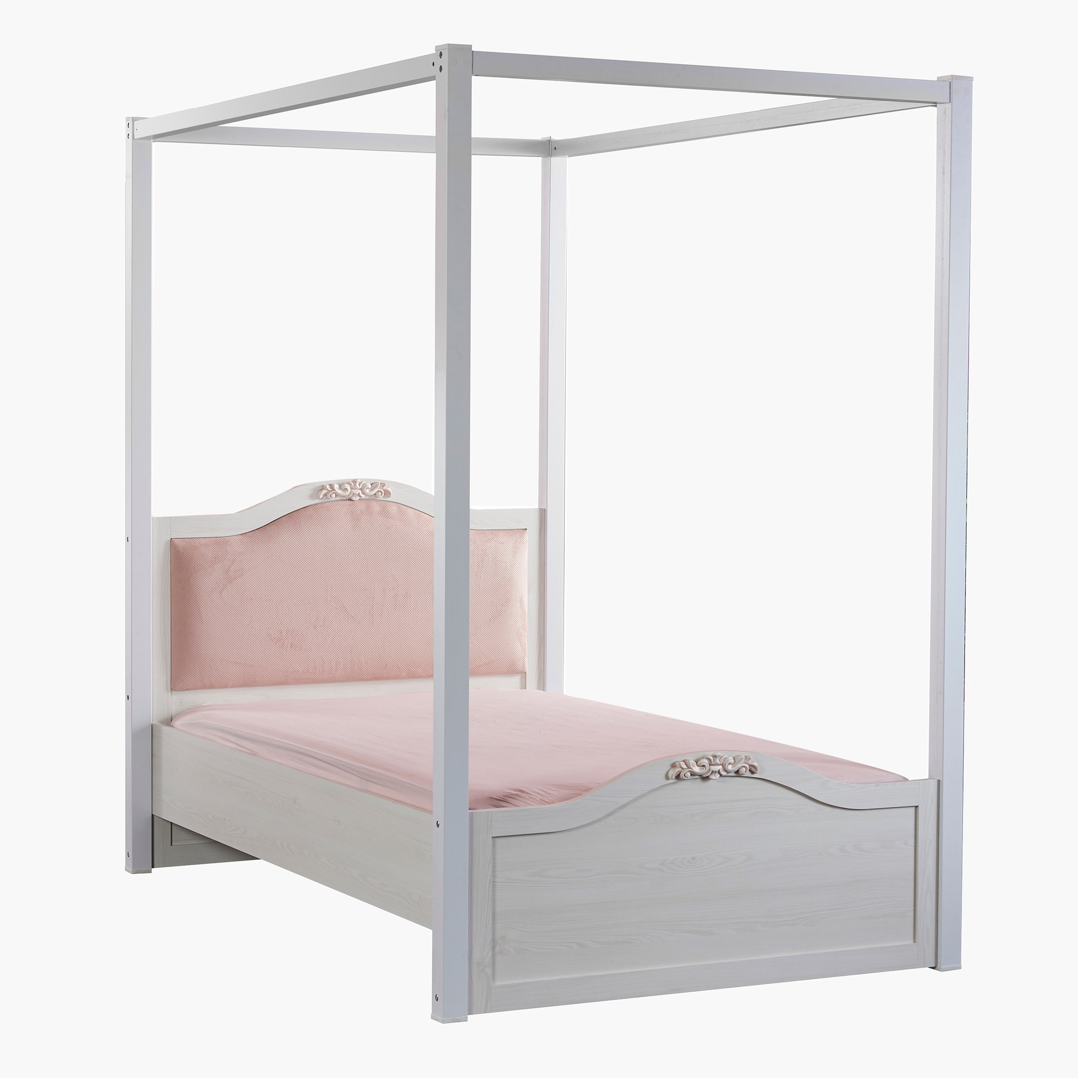 Ariena Twin Poster Bed with Curtains - 120x200 cm-hbxbedroom-bedsandbedsets-beds-twin-image-4