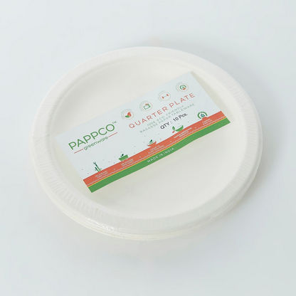 Pappco Bagasse 10-Piece Side Plate Set - 25 cm
