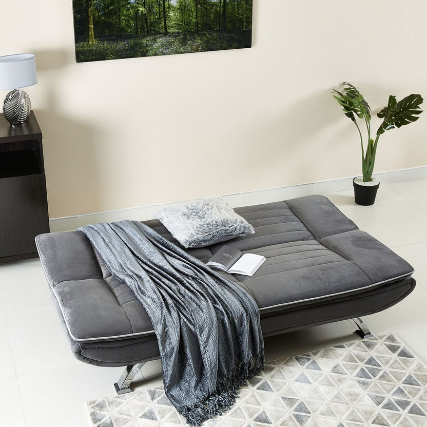 Joyfull 3-Seater Armless Fabric Sofa Bed-Sofa Beds-image-3