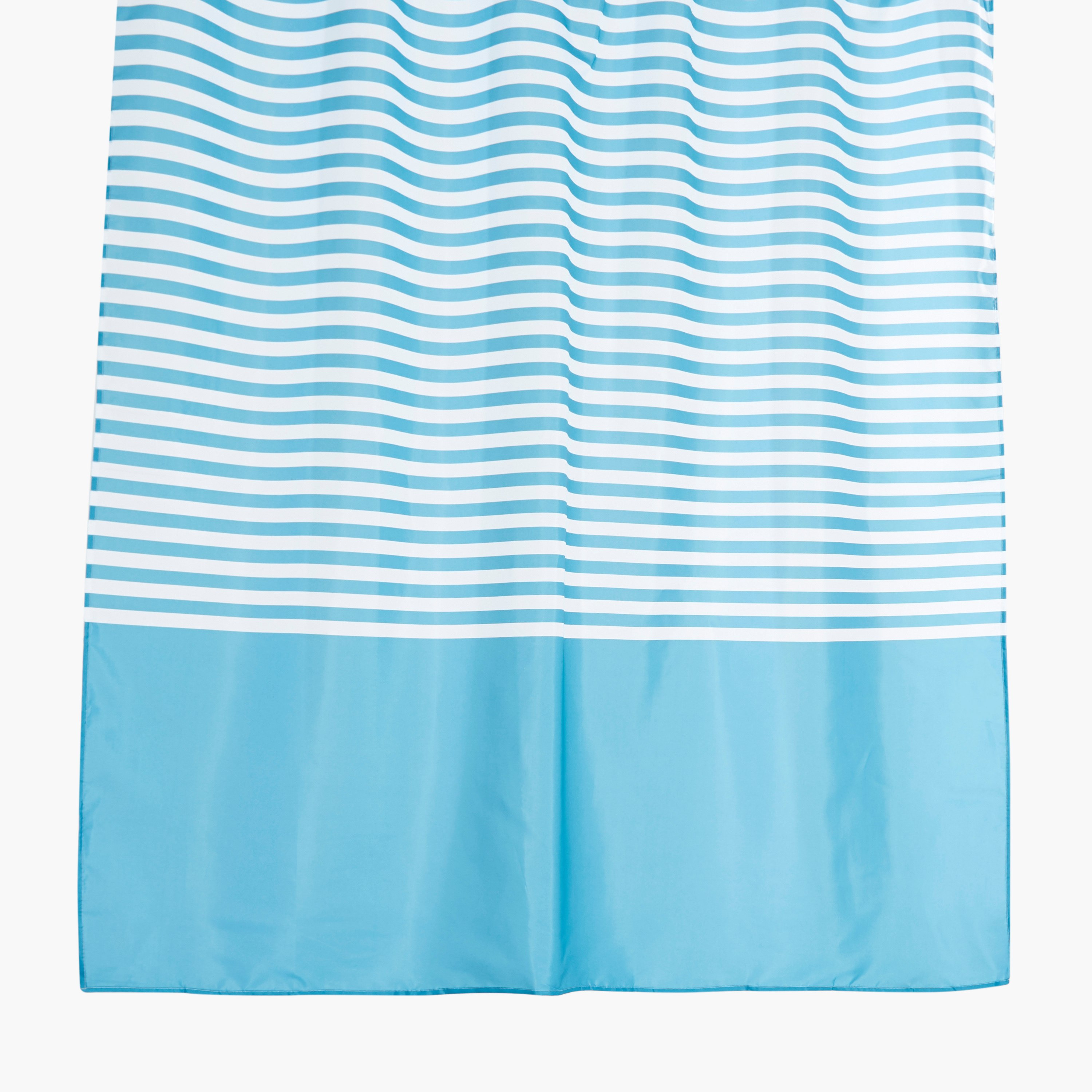ستارة حمام مقلمة مع 12 خطاف تعليق نوتيكا - 180x180 سم-hbxhomeware-hbxbathroom-image-3