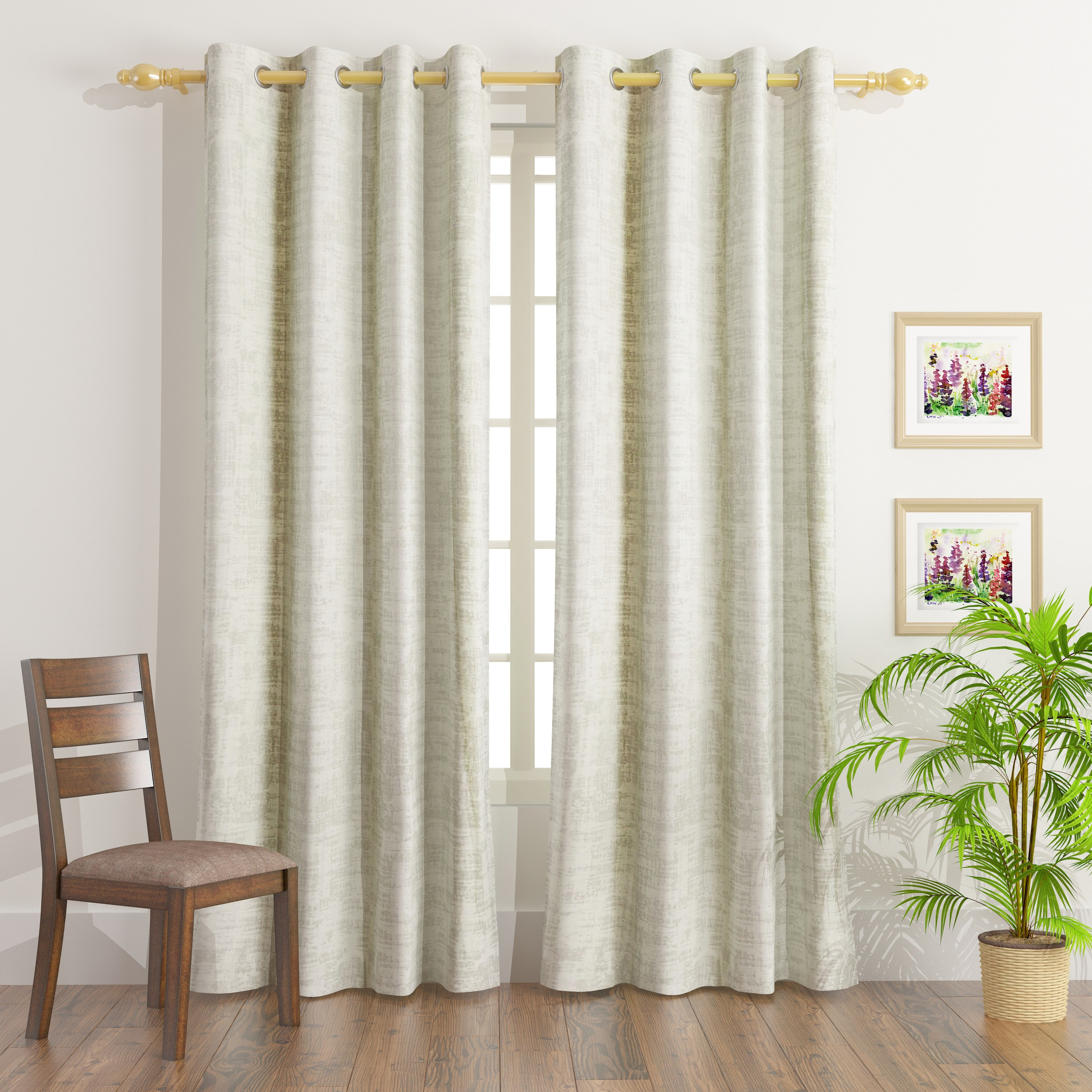 Delta 2-Piece Printed Blackout Velvet Curtain Set - 140x240 cm-hbxbedroom-windowcoverings-curtains-image-1