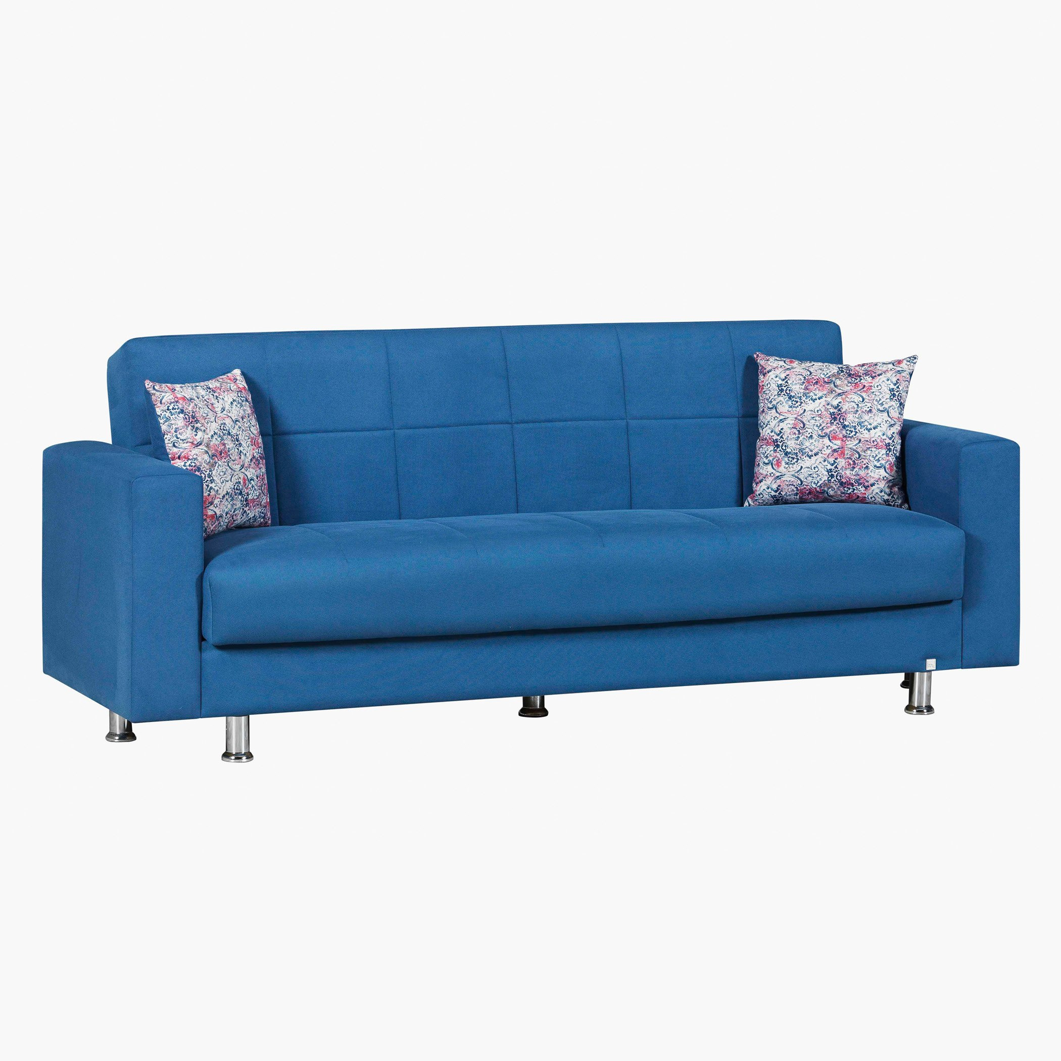 Zeus 3-Seater Velvet Sofa Bed with Storage and 2 Printed Cushions-hbxlivingroom-sofasandarmchairs-sofas-image-2