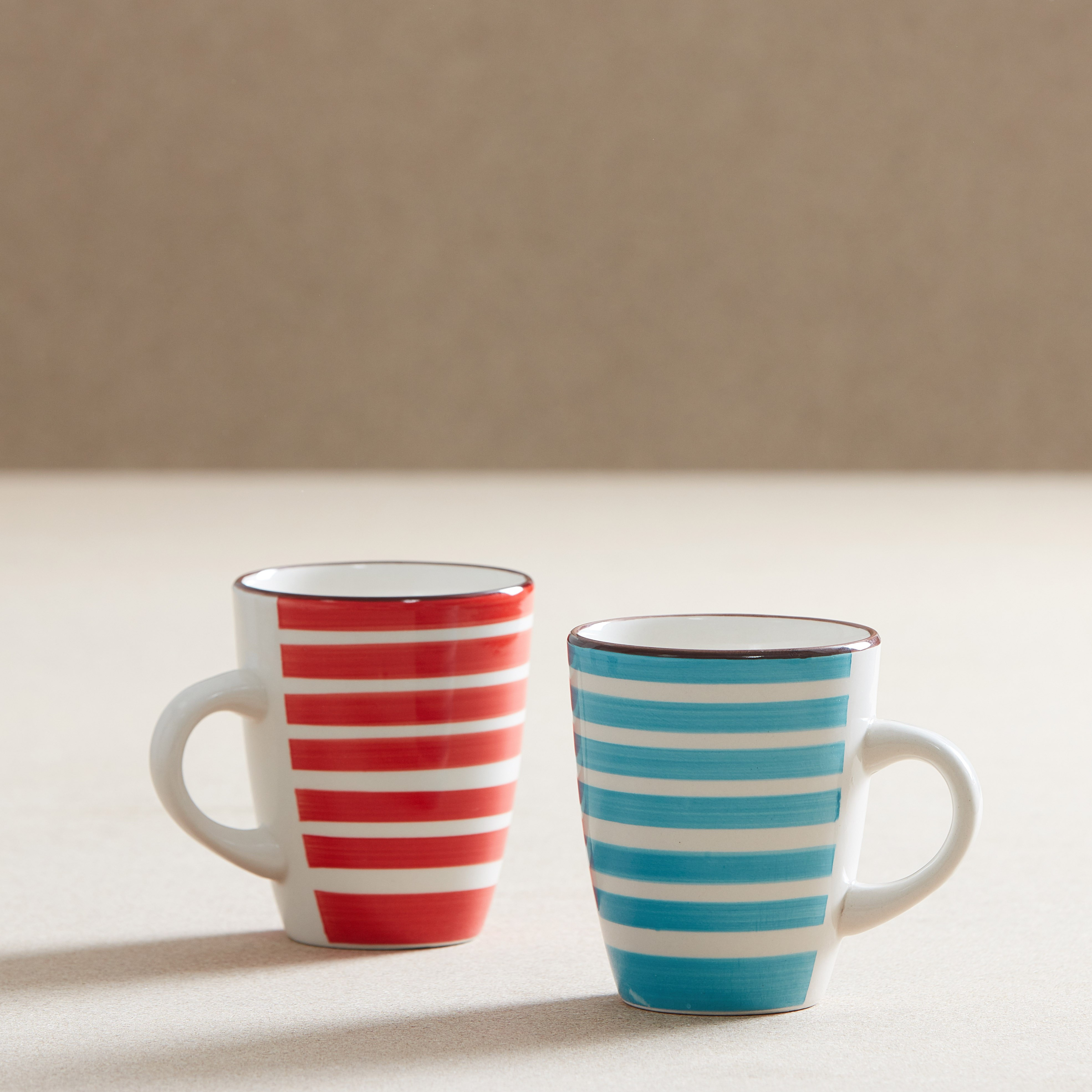 Stoneware Striped Mug - 400 ml-hbxdecorandfurnishings-tabletop-crockery-image-3