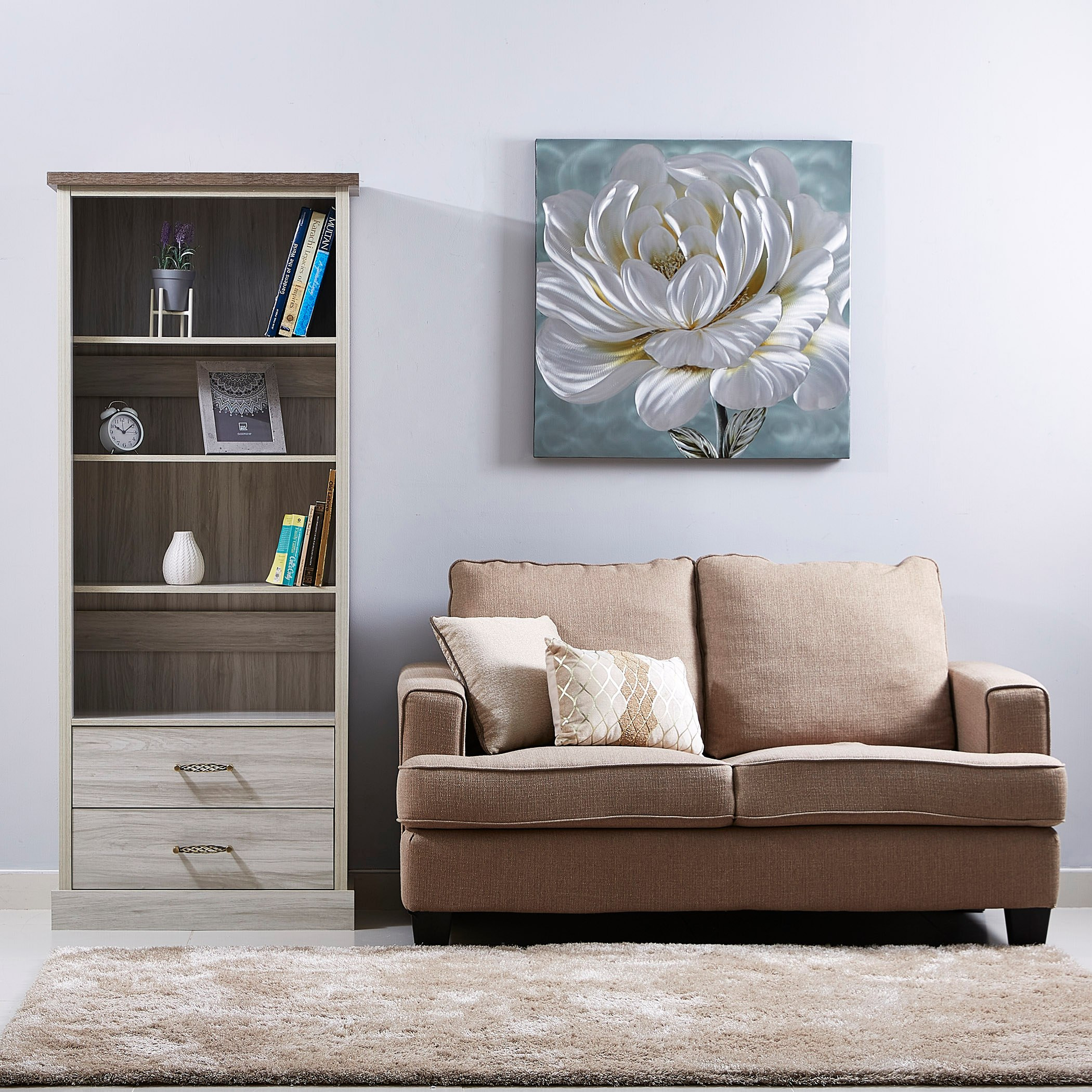 خزانة كتب بدرجين من أنجيليك-hbxfurniture-office-bookcases-image-4