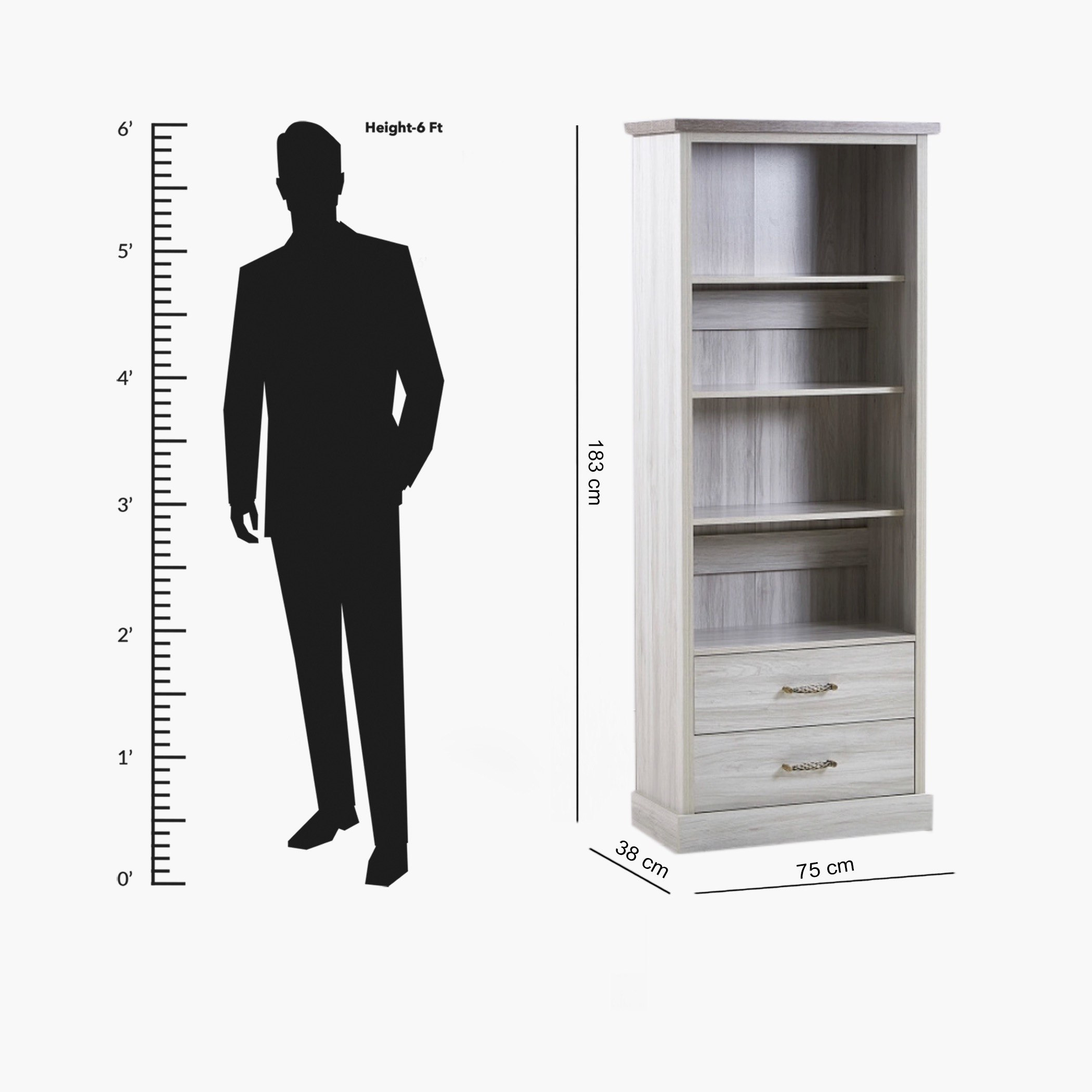 خزانة كتب بدرجين من أنجيليك-hbxfurniture-office-bookcases-image-6
