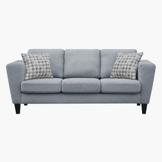 Cathy 3-Seater Fabric Sofa with 2 Cushions