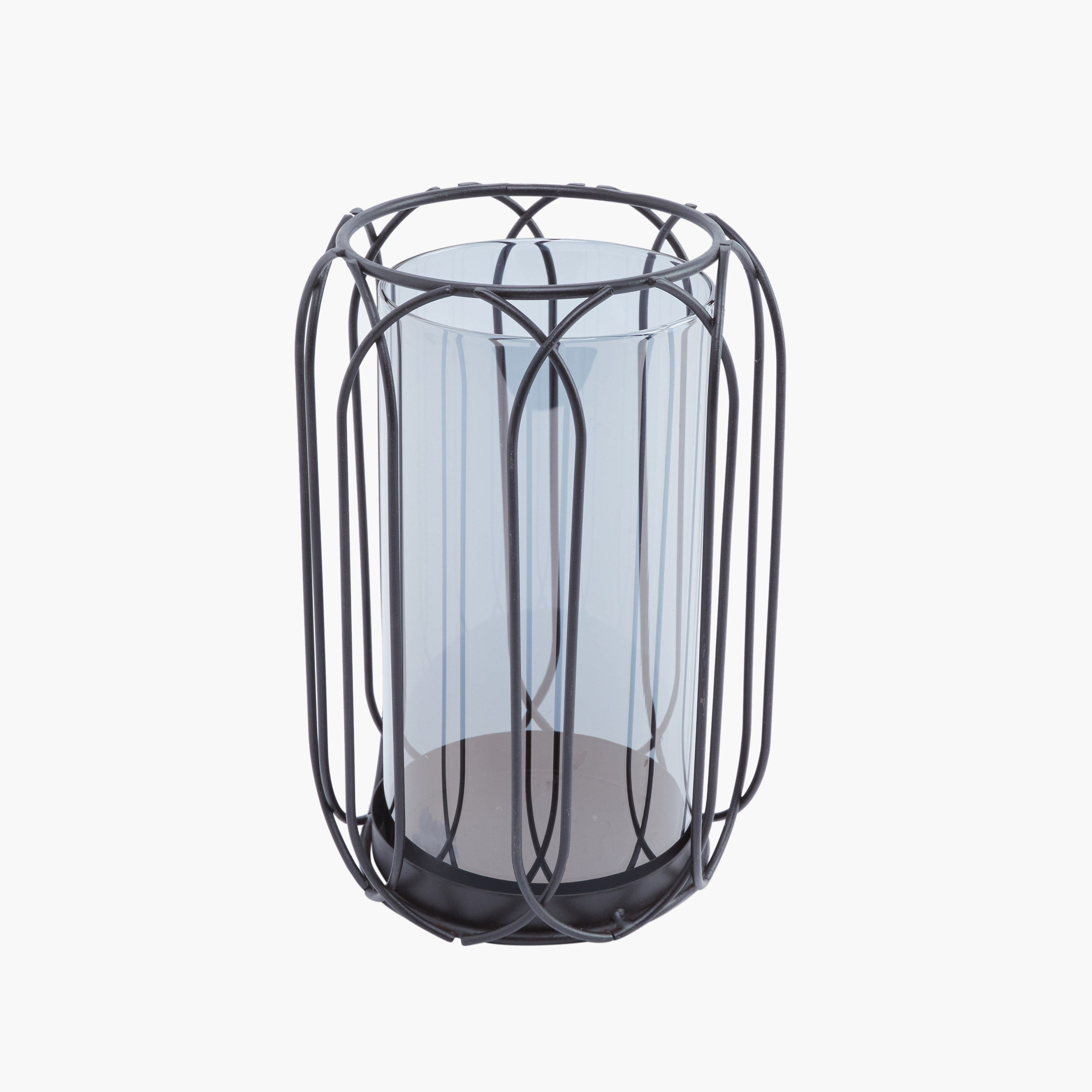 حامل شموع معدني بأنبوب زجاجي إيستيل-hbxlivingroom-decorandaccessories-candleholders-image-1