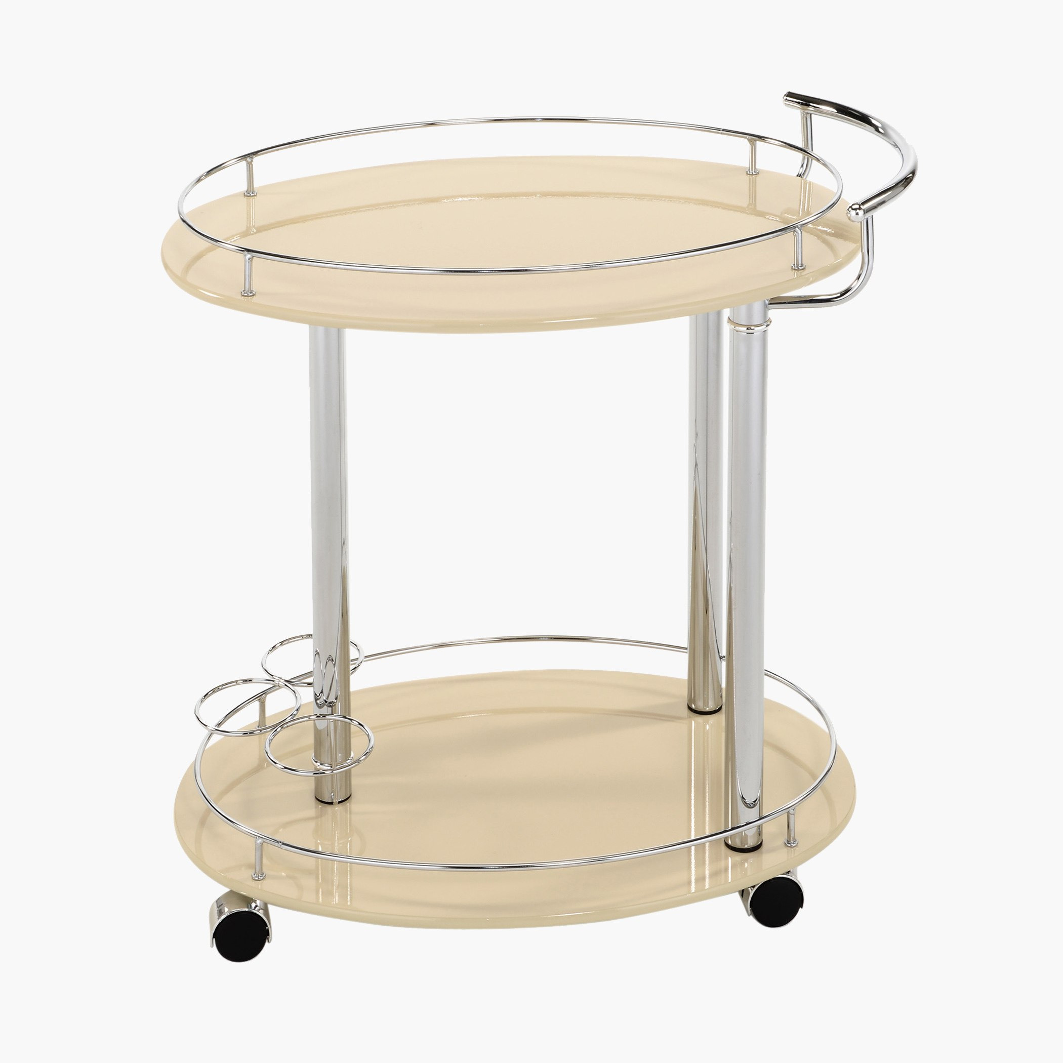 Oval 2-Tiered Serving Trolley with Wheels-hbxlivingroom-tablesandstands-servingtrolleys-image-1