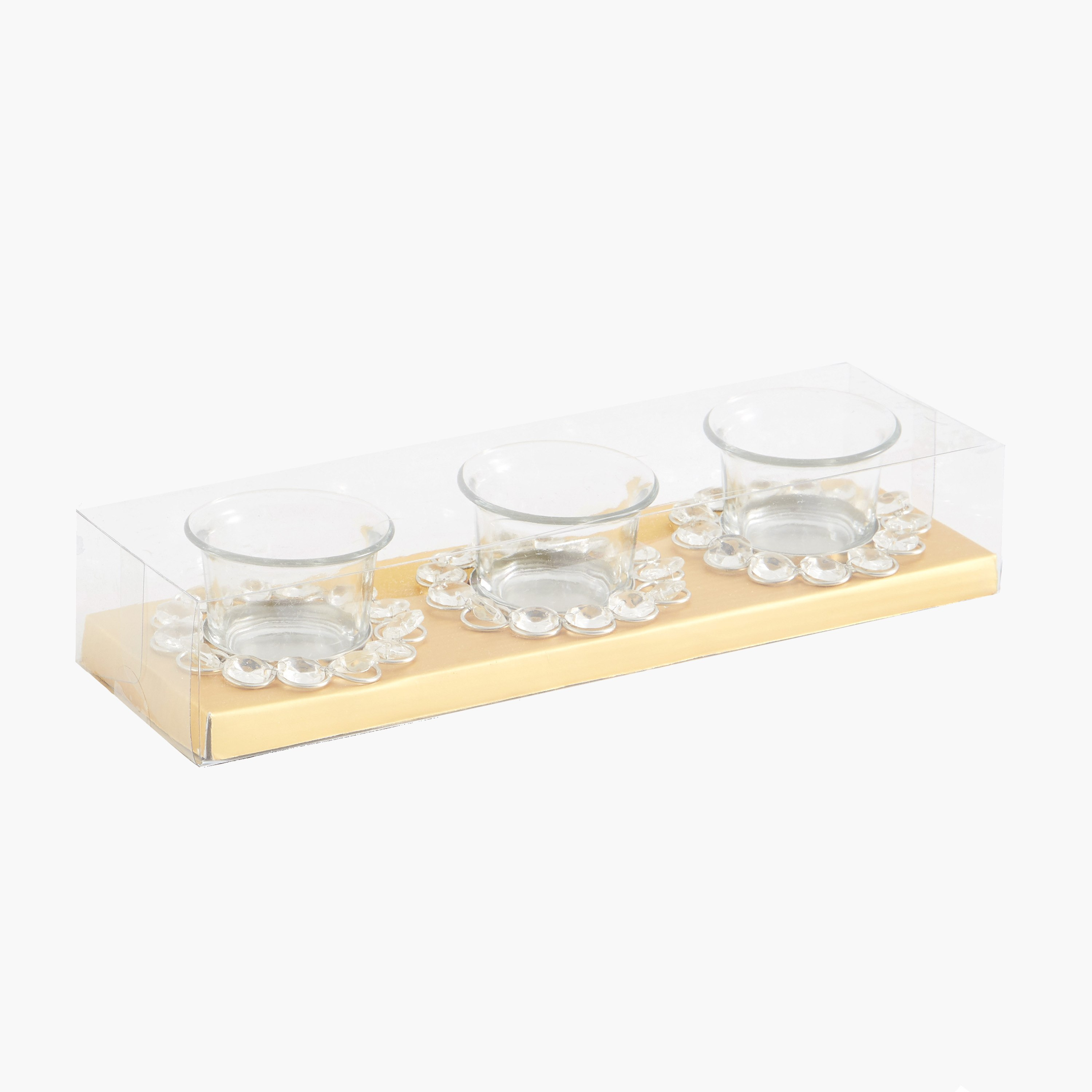 حامل الشموع الصغيرة زجاجي كريستال- مجموعة من ثلاث قطع-hbxlivingroom-decorandaccessories-candleholders-image-1