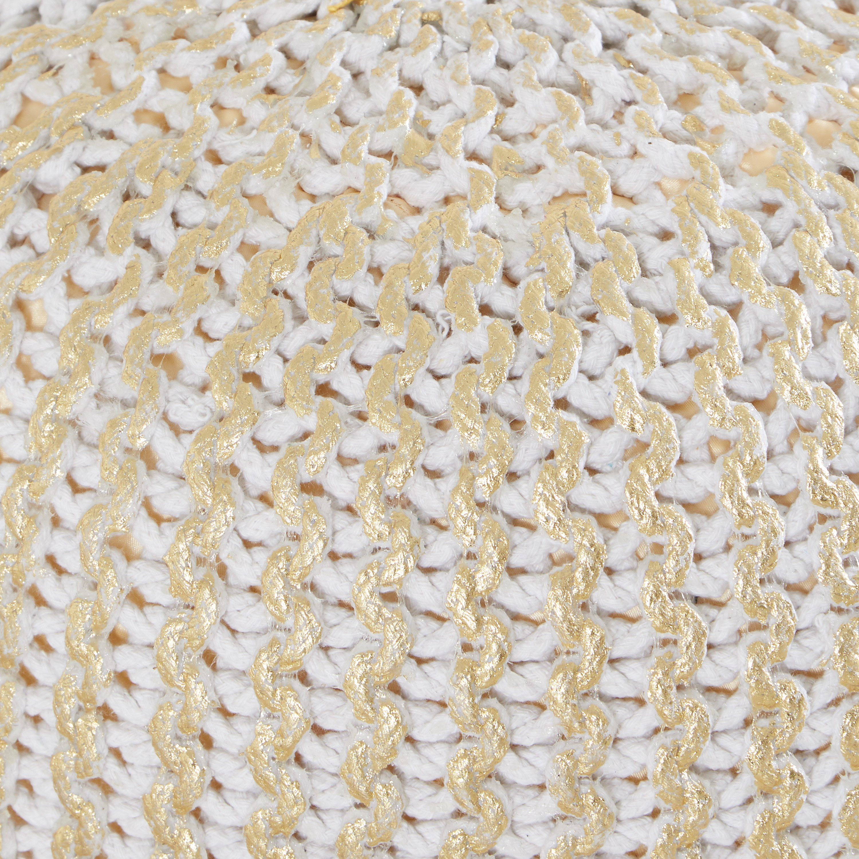 Grace Handknitted Foil Print Pouf-hbxlivingroom-sofasandarmchairs-ottomansandfootstools-image-3