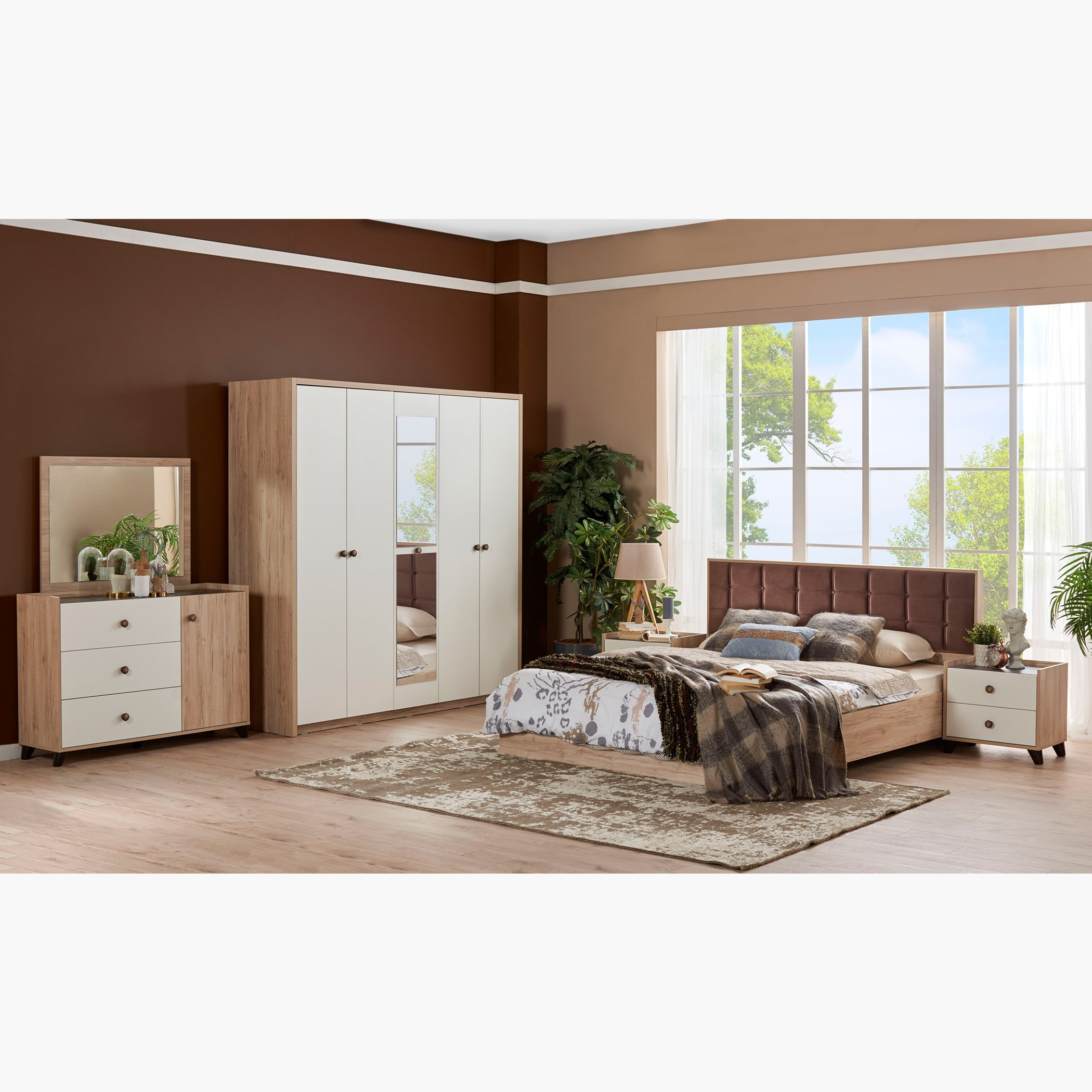 خزانة ملابس بـ5 أبواب مع مرآة من أنيكا-hbxfurniture-wardrobes-image-7
