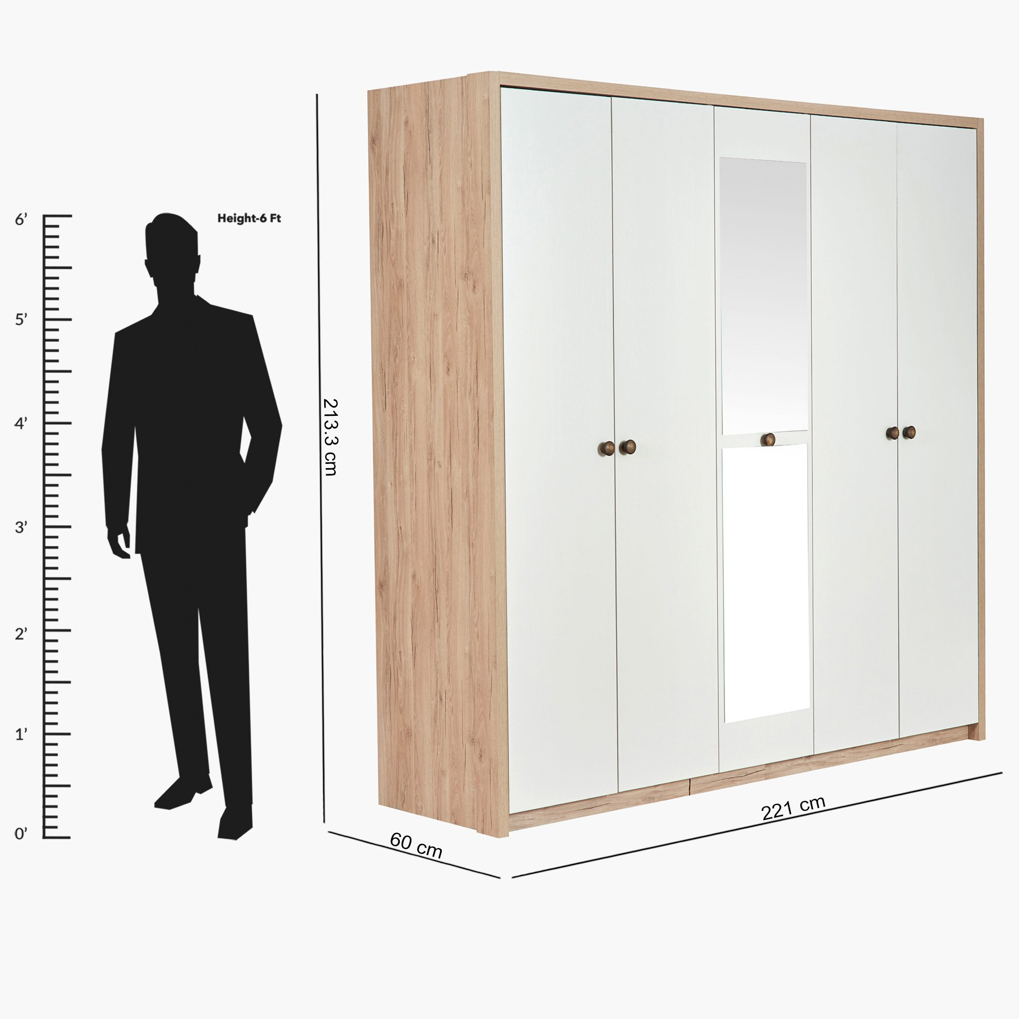 خزانة ملابس بـ5 أبواب مع مرآة من أنيكا-hbxfurniture-wardrobes-image-8