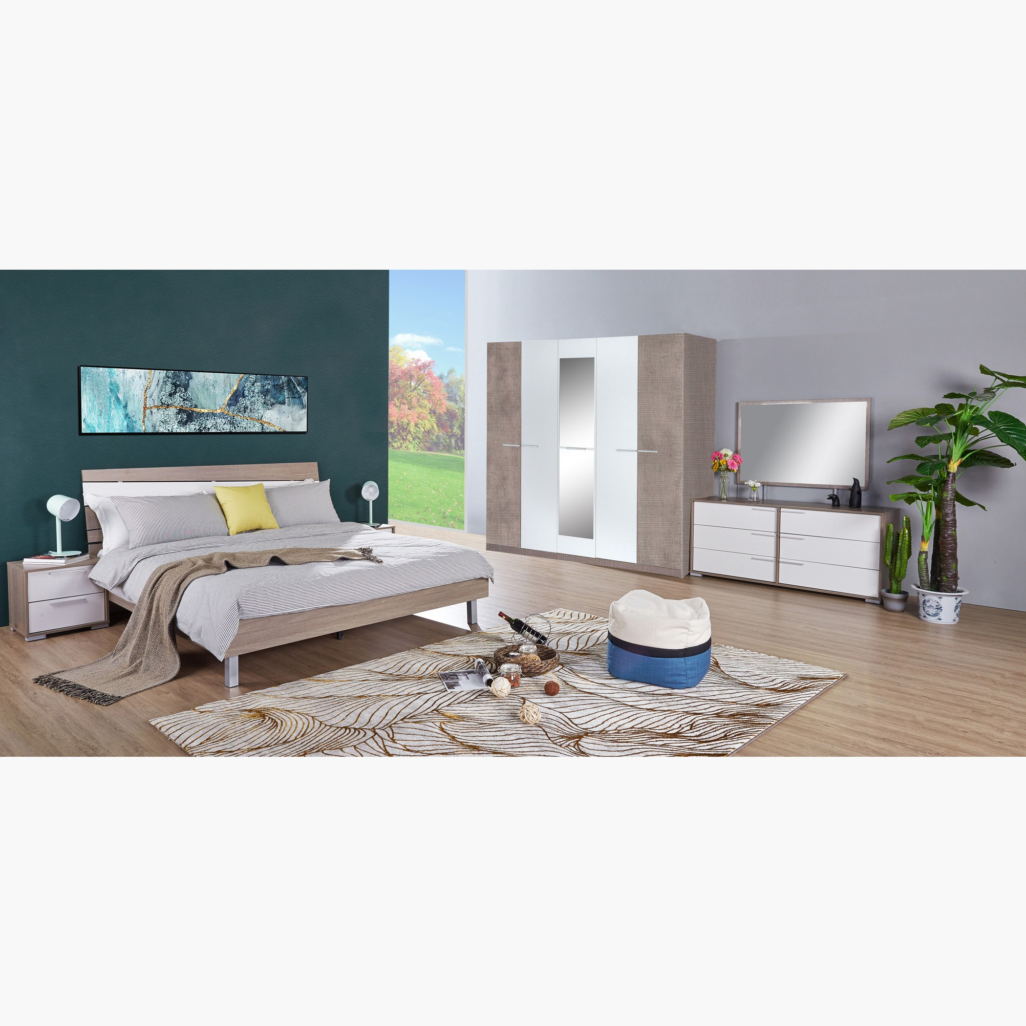 خزانة ملابس بـ 5 أبواب ومرآة من كاثي-hbxfurniture-wardrobes-image-7