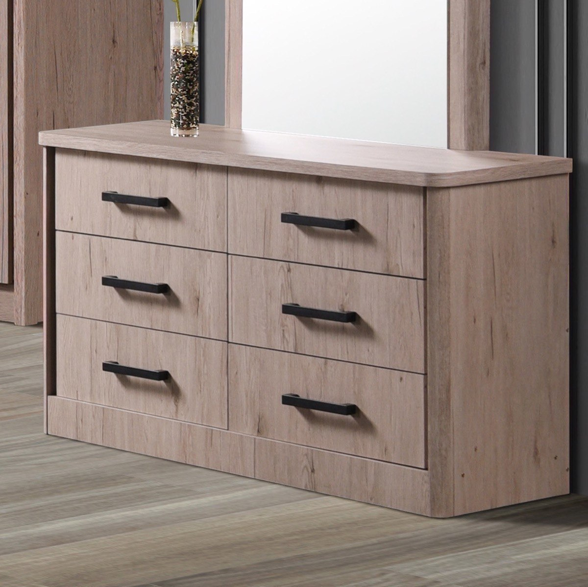 طاولة تزيين كبيرة من ستة أدراج وبدون مرآة من موناكو-hbxfurniture-bedroom-dressersandmirrors-image-1