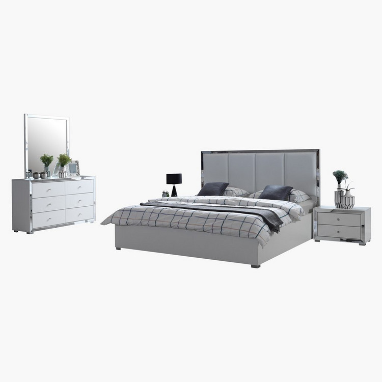 Hillary 5 Piece Bedroom Set, Hillary Eastern King Bookcase Bed Frame Full