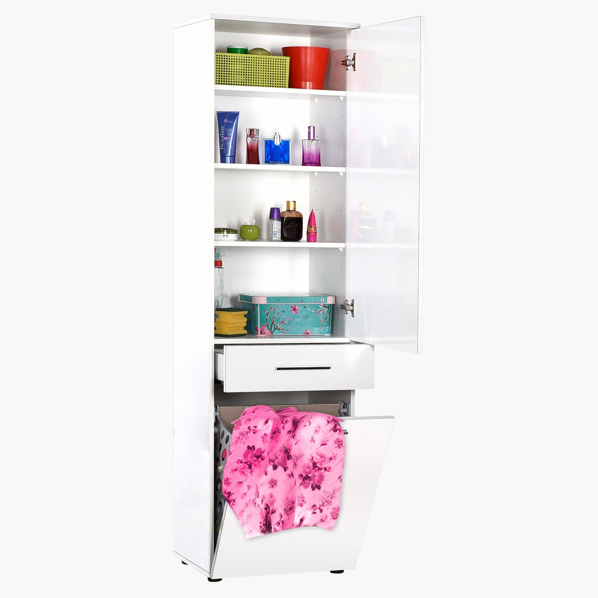 دولاب غسيل بباب ودرج مع سلّة غسيل من دايموند-hbxbedroom-bedroomaccessories-bedroomstorage-image-4
