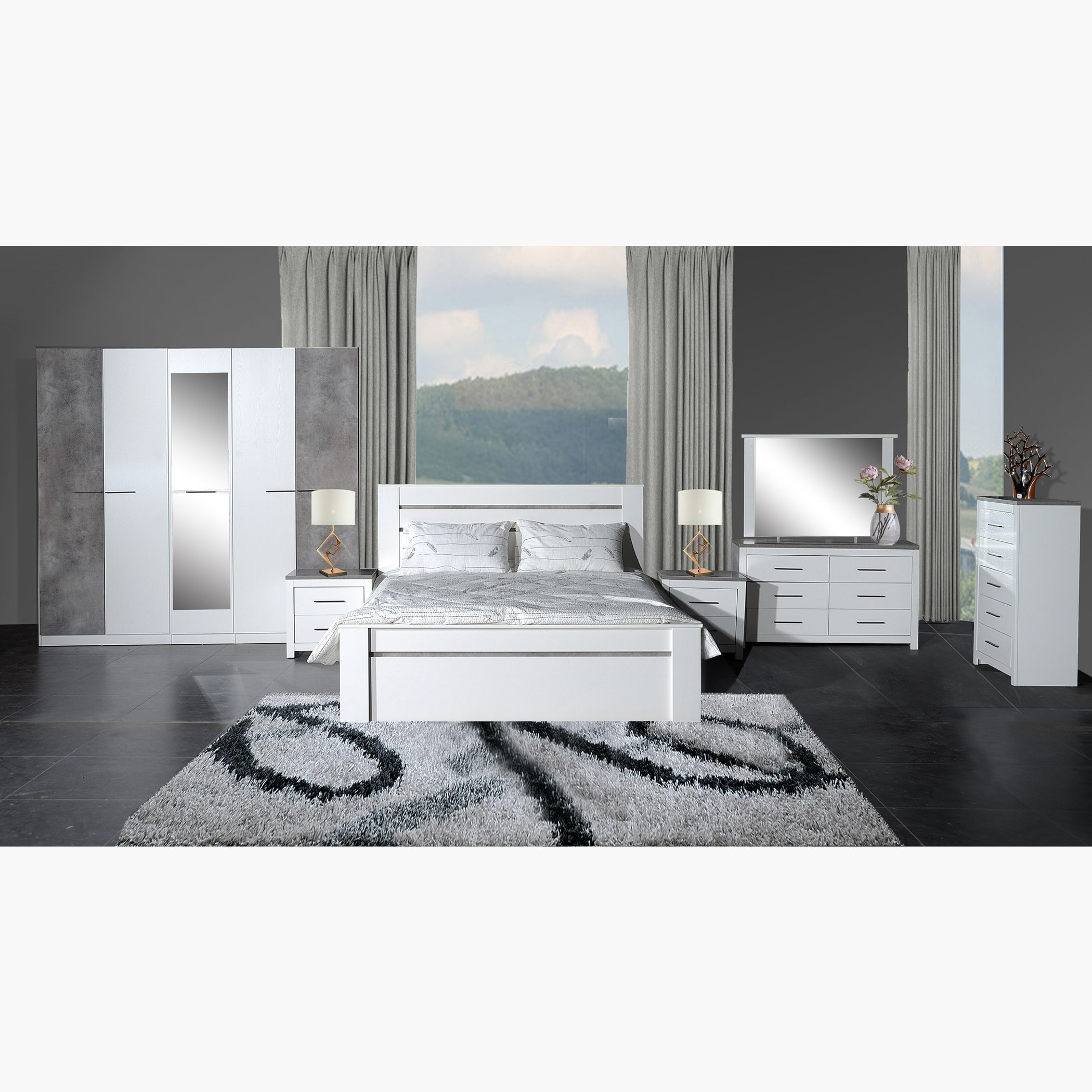 خزانة ملابس 5 أبواب مع مرآة - سيدني من موڤو-hbxfurniture-wardrobes-image-7
