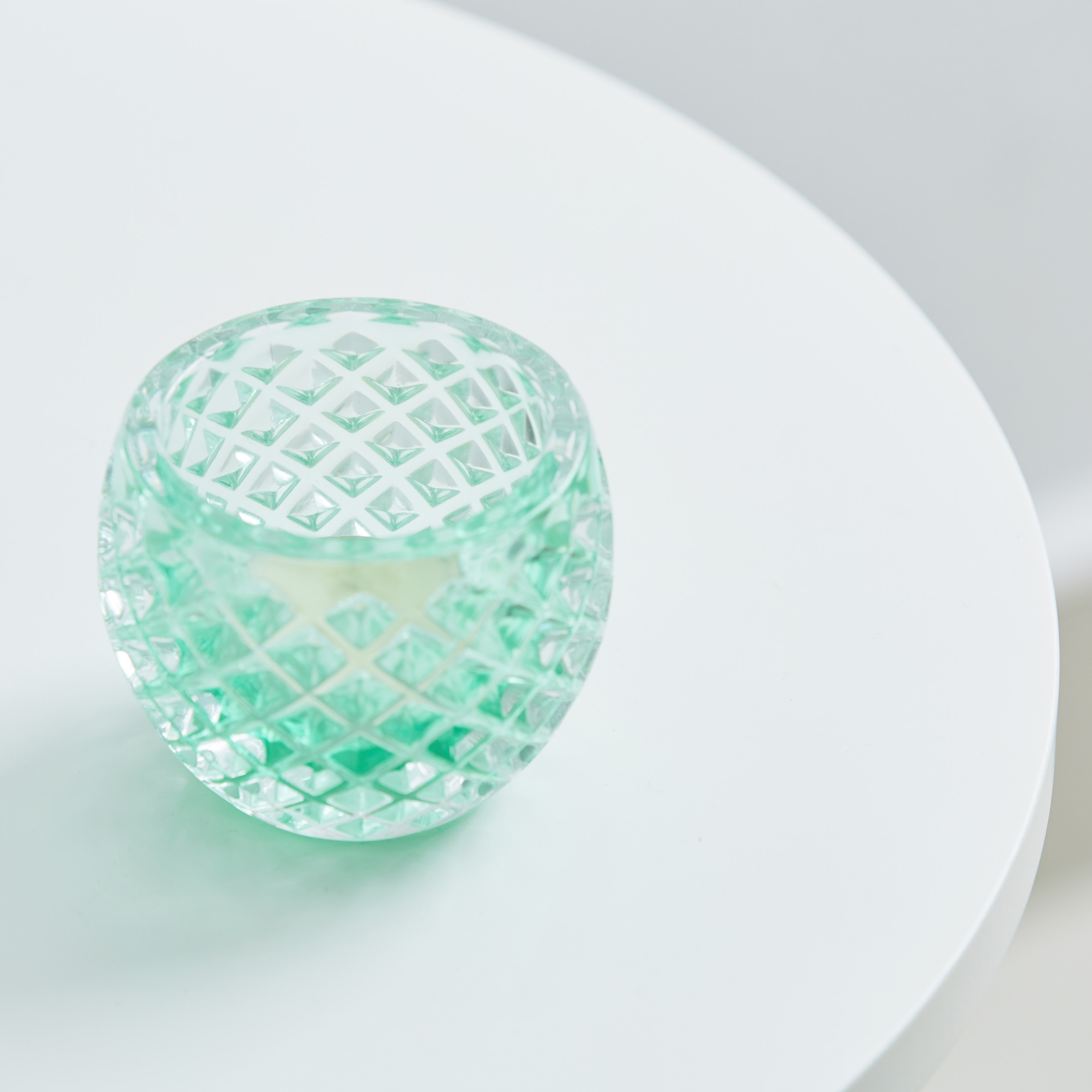حامل شموع صغيرة زجاجي بارز الملمس-hbxlivingroom-decorandaccessories-candleholders-image-1