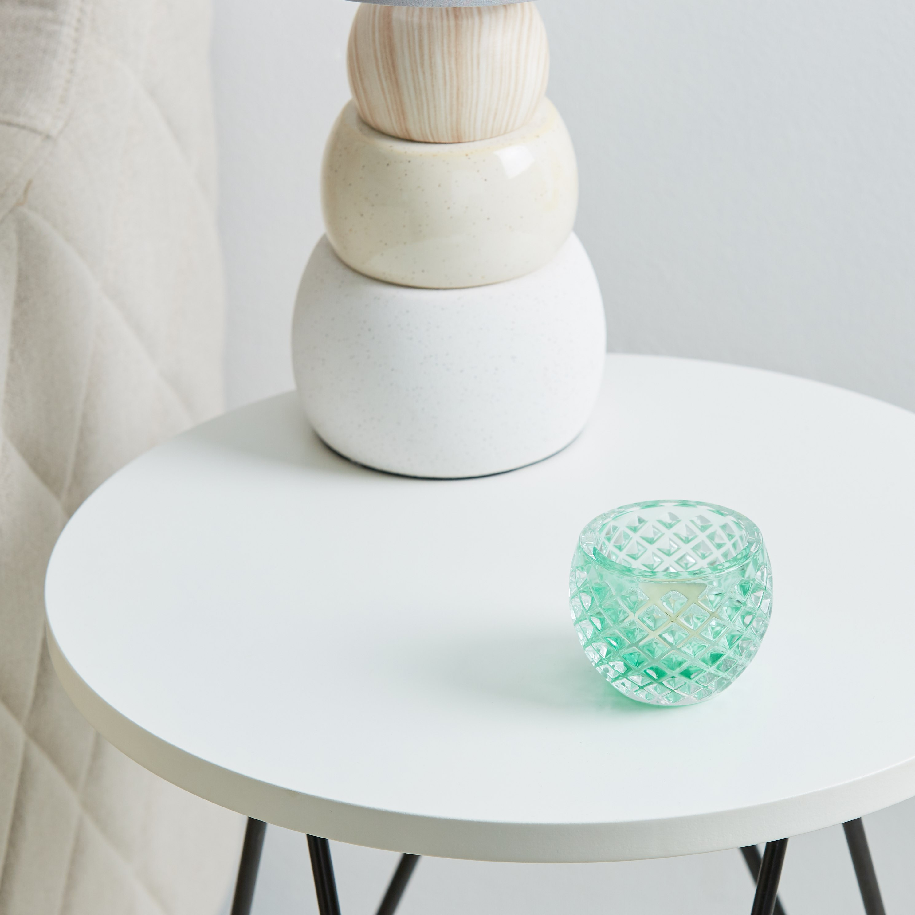 حامل شموع صغيرة زجاجي بارز الملمس-hbxlivingroom-decorandaccessories-candleholders-image-2