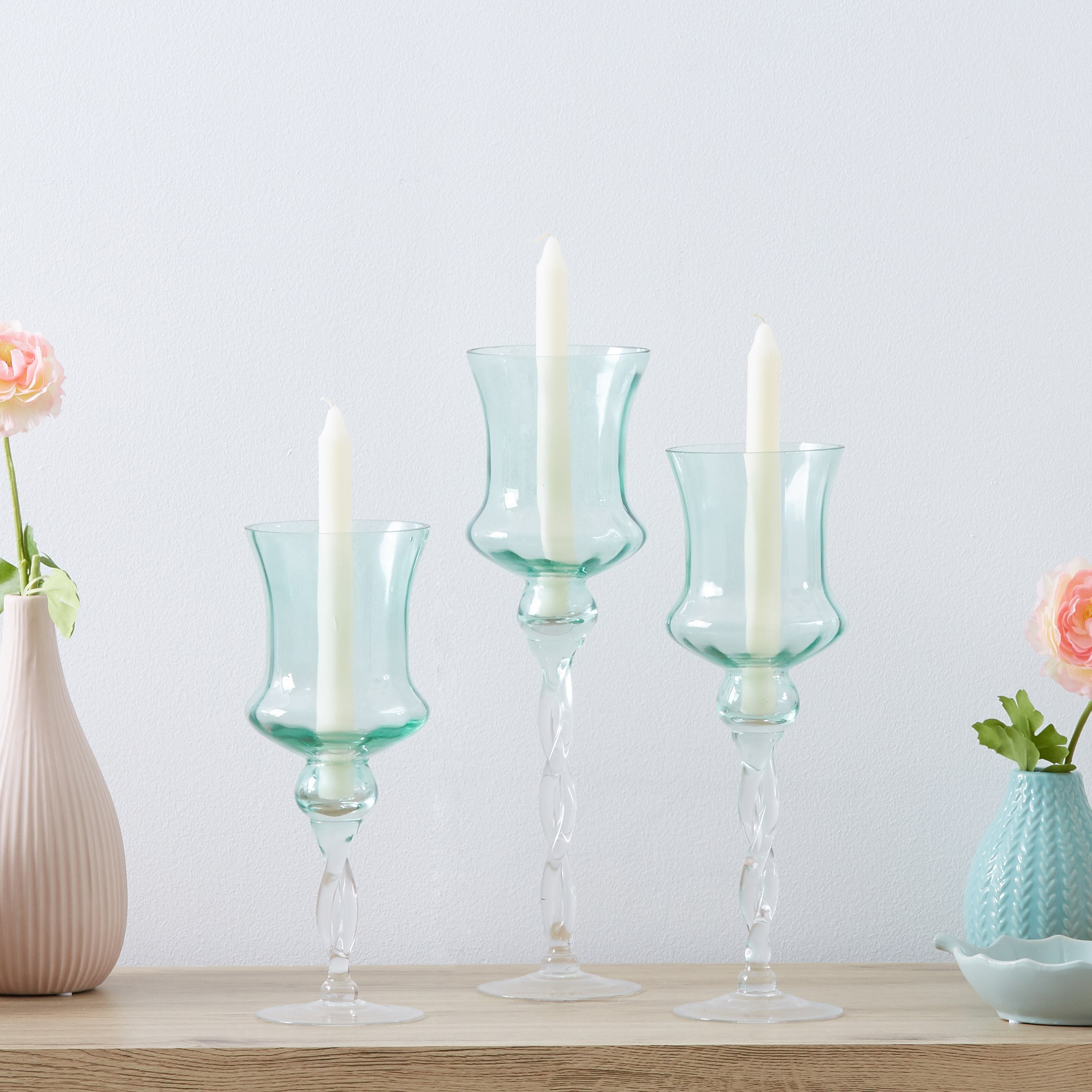 Vintage Glass Candle Holder - Set of 3-hbxlivingroom-decorandaccessories-candleholders-image-1