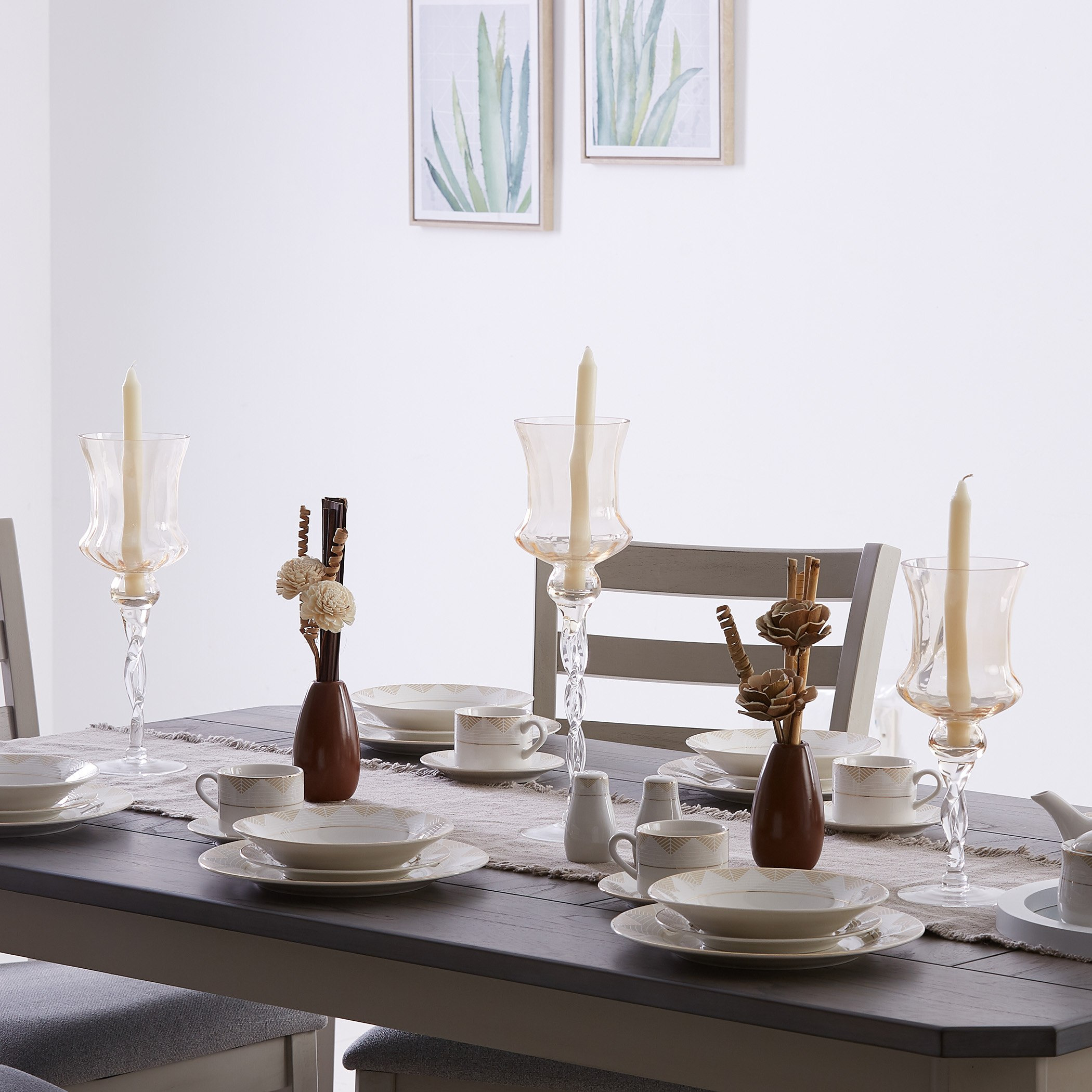 حامل شموع معتق للزينة - طقم من ٣ قطع-hbxlivingroom-decorandaccessories-candleholders-image-3