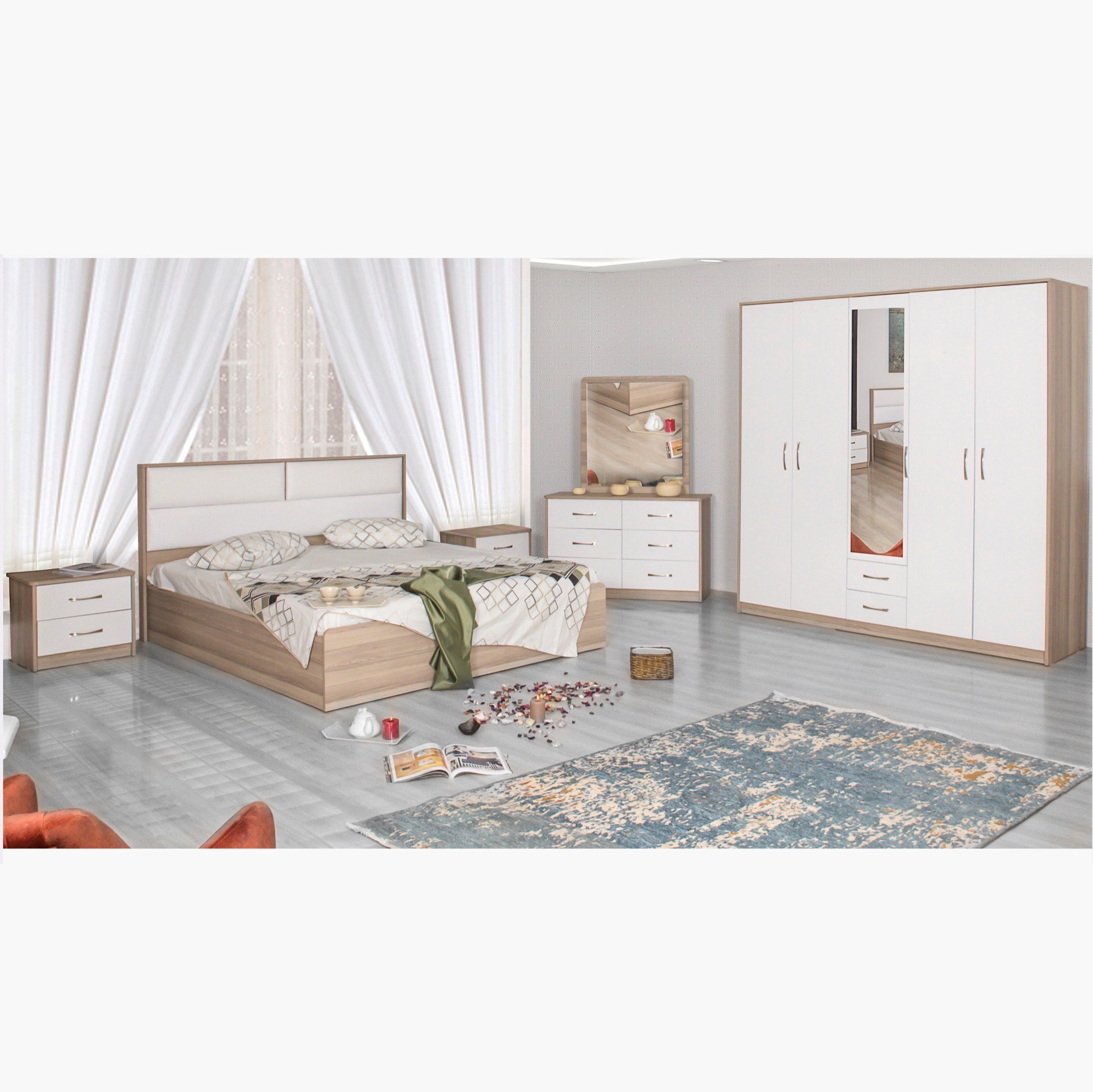 خزانة ملابس بـ5 أبواب مع مرآة لارا-hbxfurniture-wardrobes-image-10