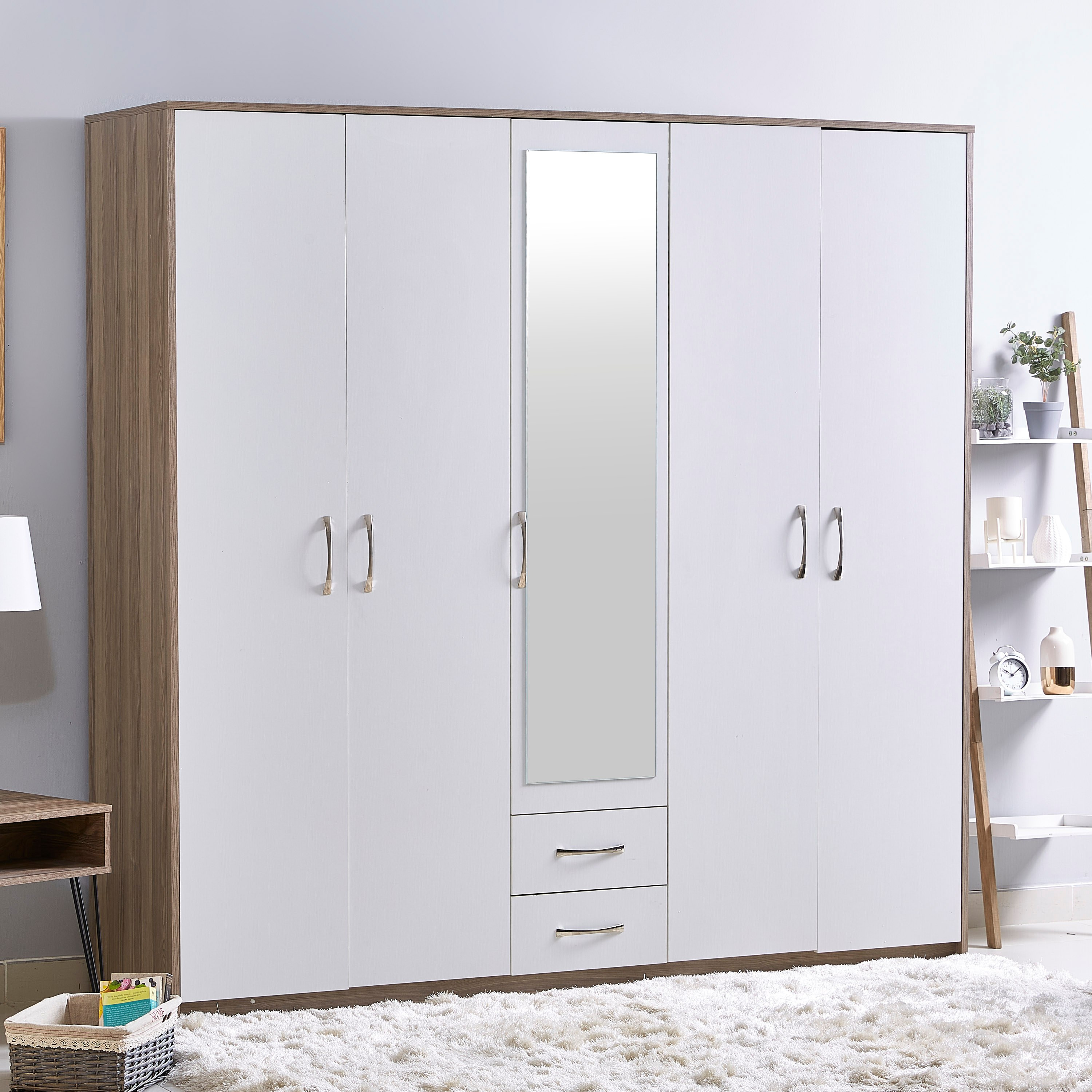 خزانة ملابس بـ5 أبواب مع مرآة لارا-hbxfurniture-wardrobes-image-4