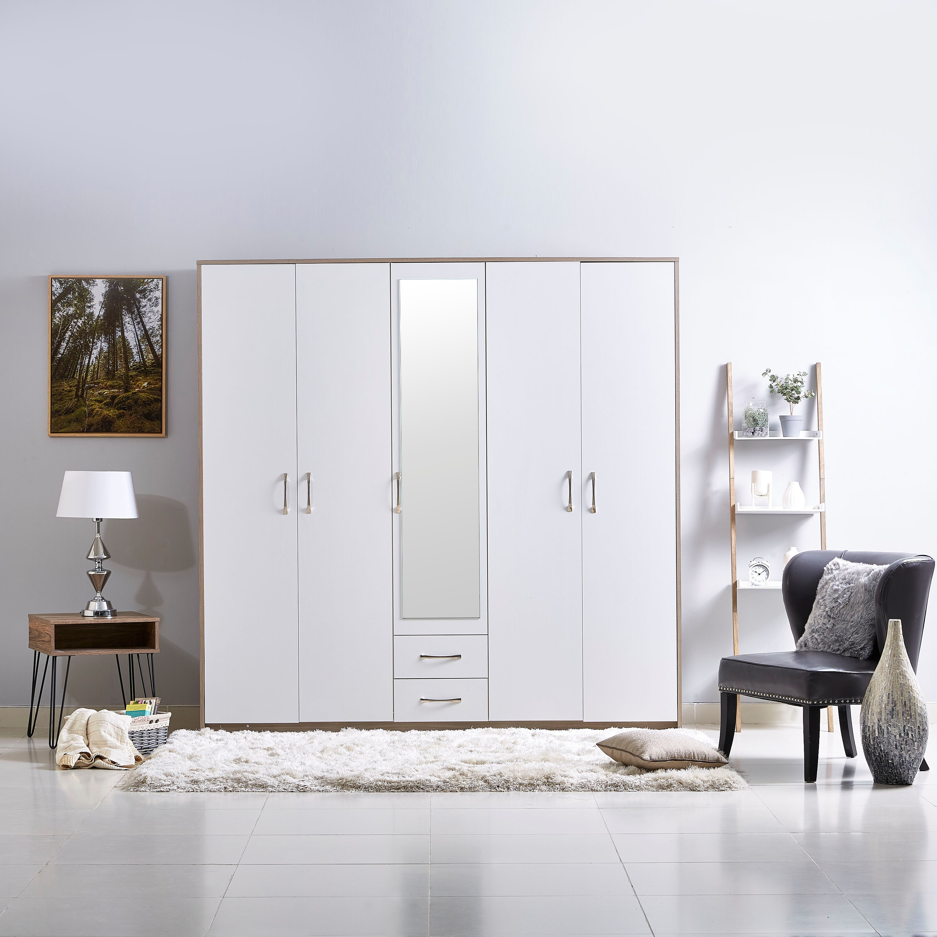 خزانة ملابس بـ5 أبواب مع مرآة لارا-hbxfurniture-wardrobes-image-9