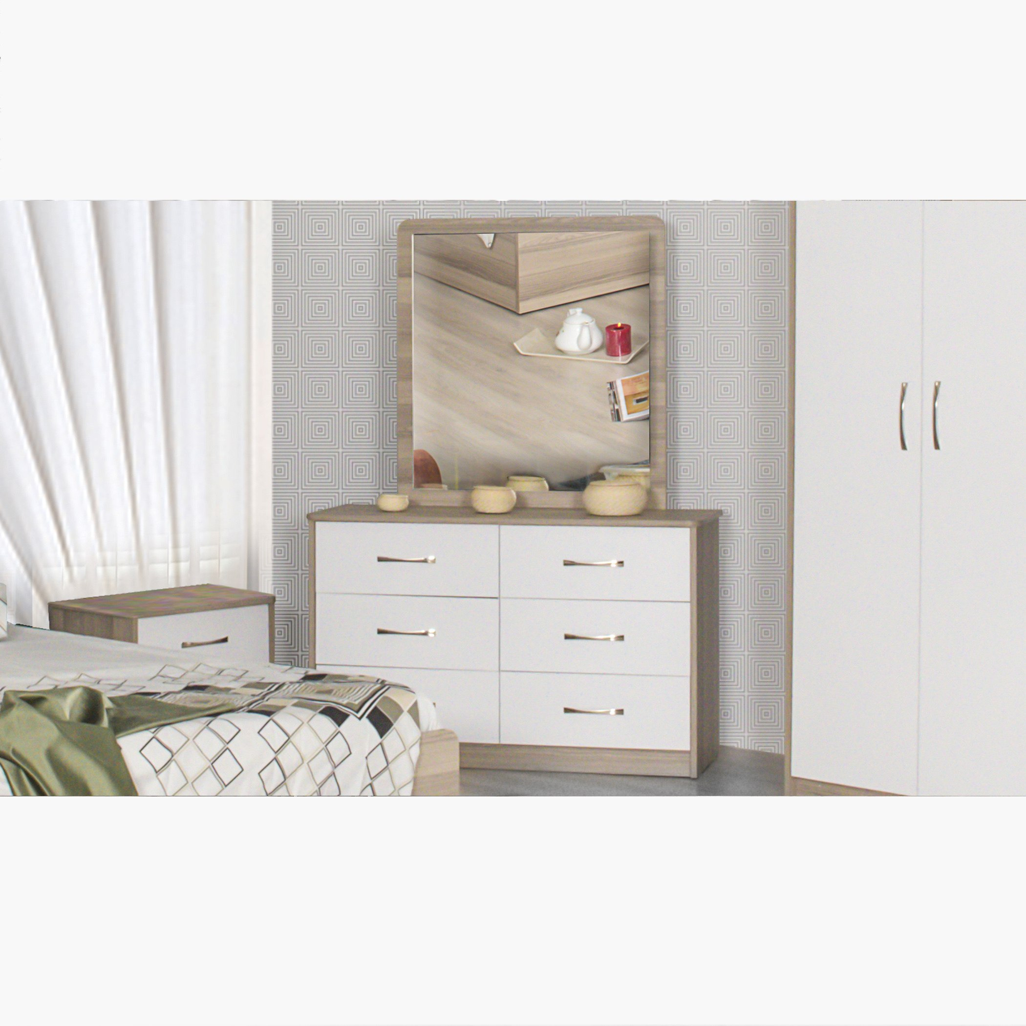 طاولة تزيين كبيرة بـ6 أدراج وبدون مرآة من لارا-hbxfurniture-bedroom-dressersandmirrors-image-1