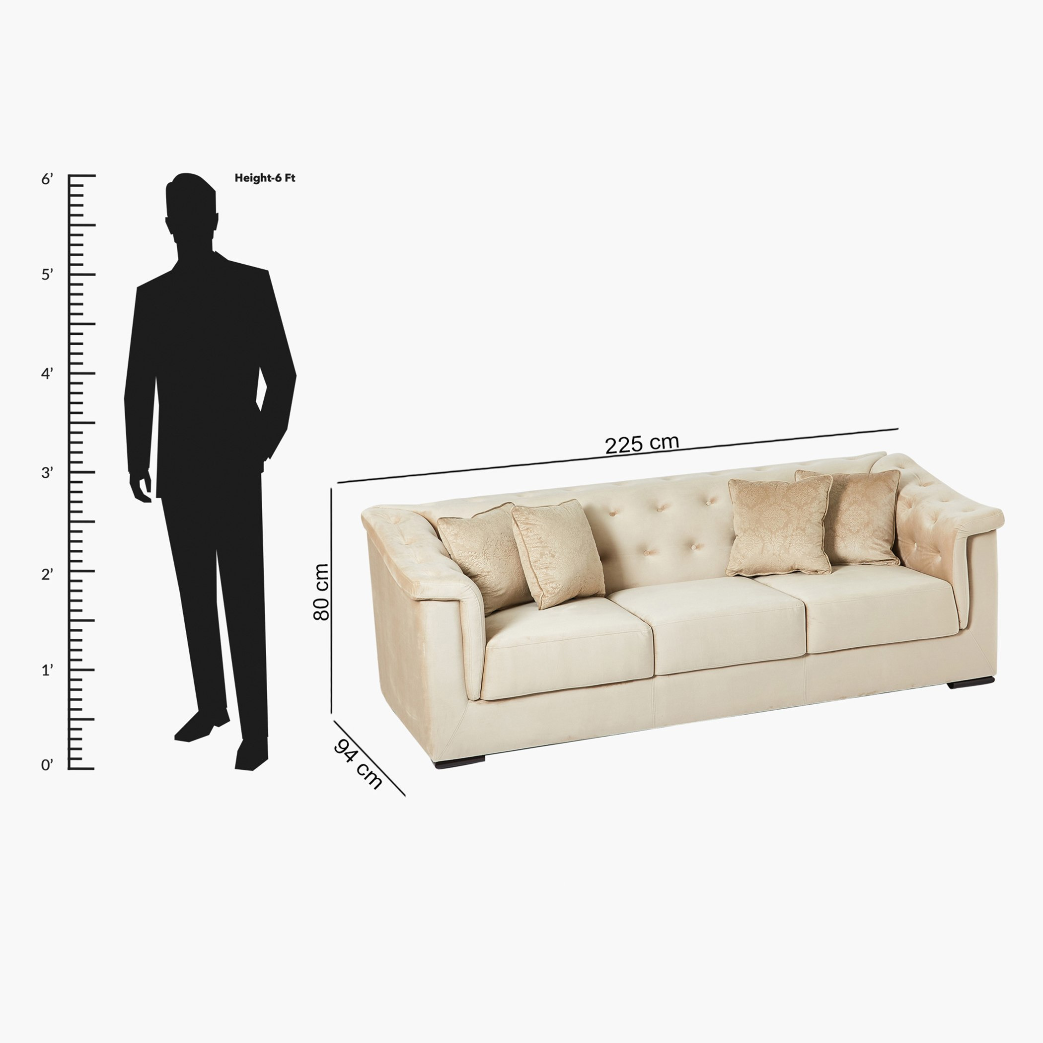 كنبة مخمليّة 3 مقاعد مع 4 وسائد من سندريلا-hbxlivingroom-sofasandarmchairs-sofas-image-8