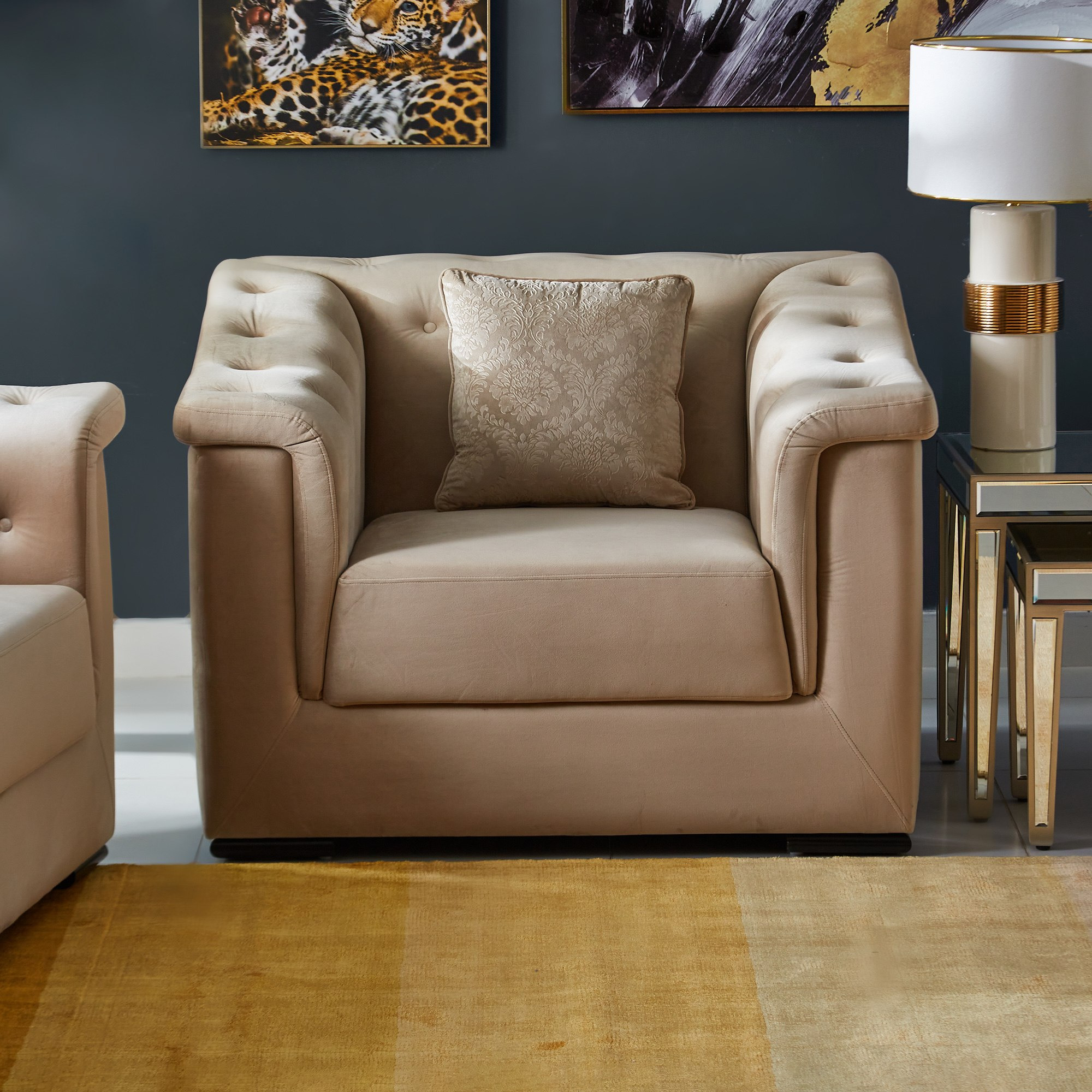 كنبة مخمليّة بمقعد واحد مع وسادة من سندريلا-hbxlivingroom-sofasandarmchairs-sofas-image-1